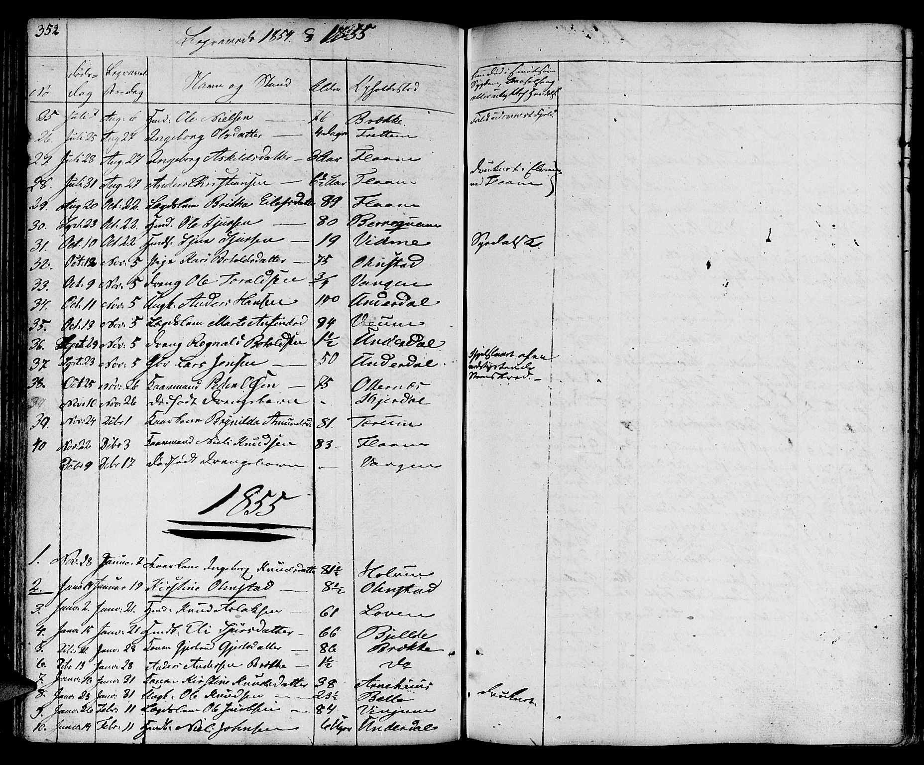 Aurland sokneprestembete, SAB/A-99937/H/Ha/Haa/L0006: Parish register (official) no. A 6, 1821-1859, p. 352