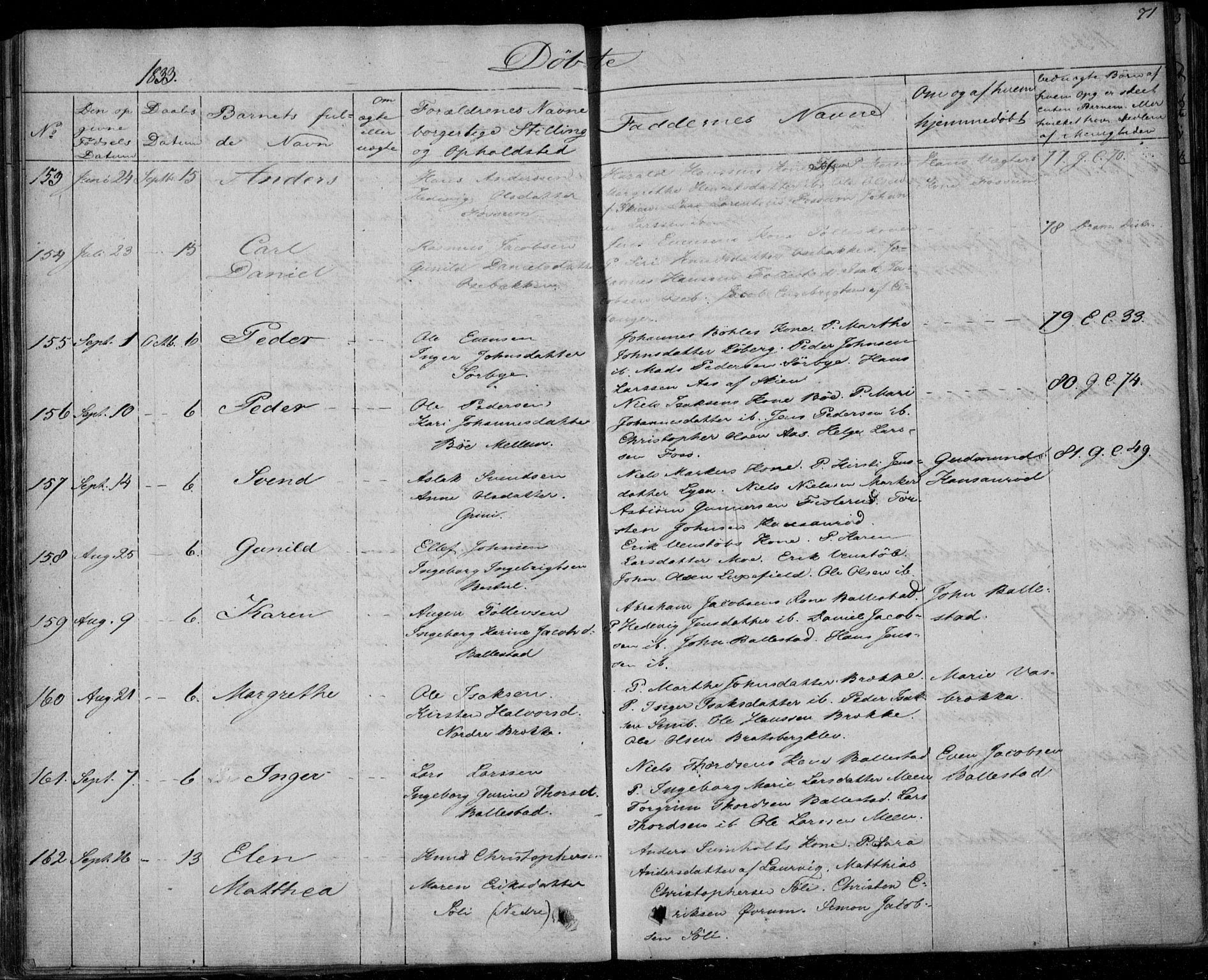 Gjerpen kirkebøker, AV/SAKO-A-265/F/Fa/L0006: Parish register (official) no. I 6, 1829-1834, p. 71