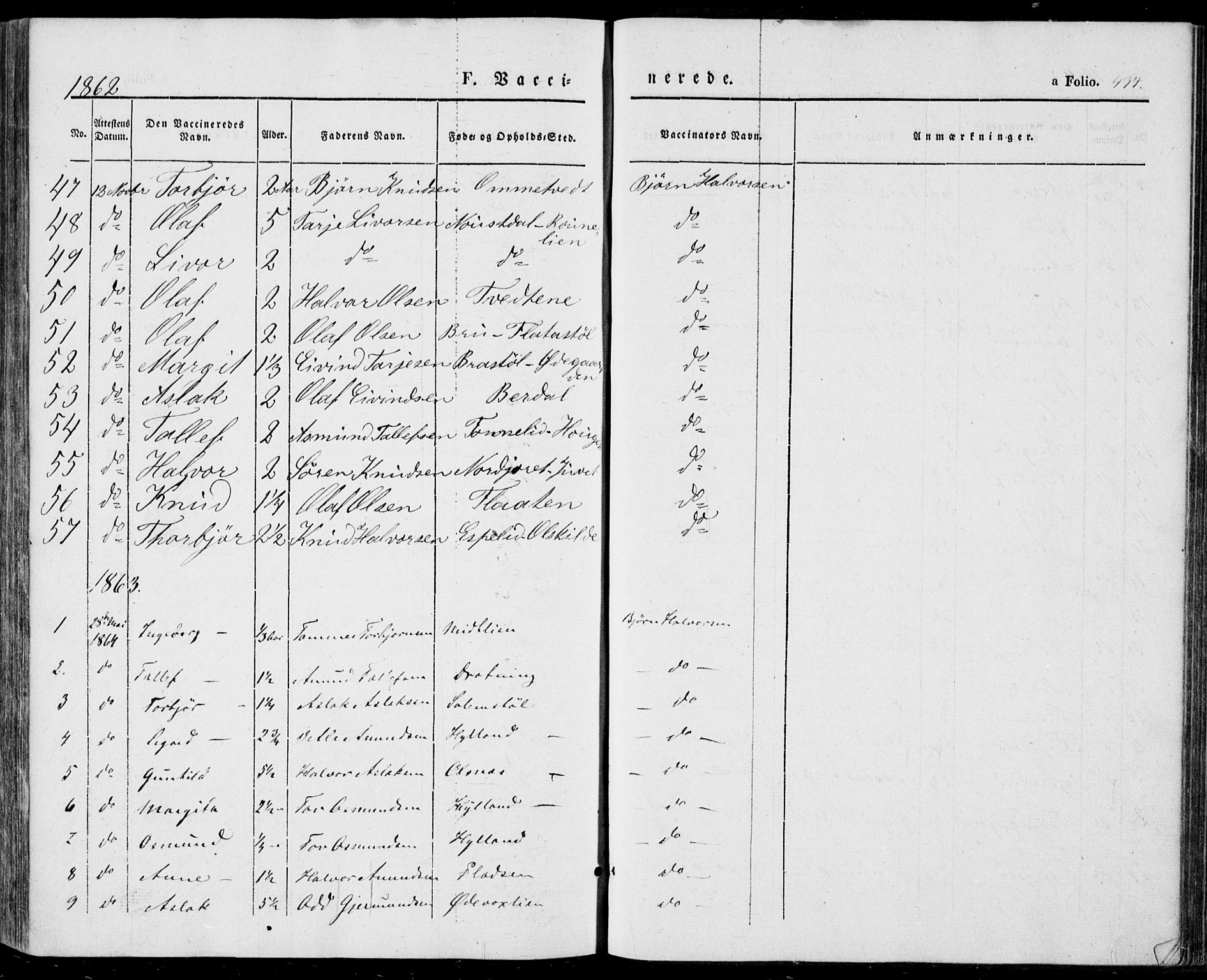 Vinje kirkebøker, SAKO/A-312/F/Fa/L0004: Parish register (official) no. I 4, 1843-1869, p. 434