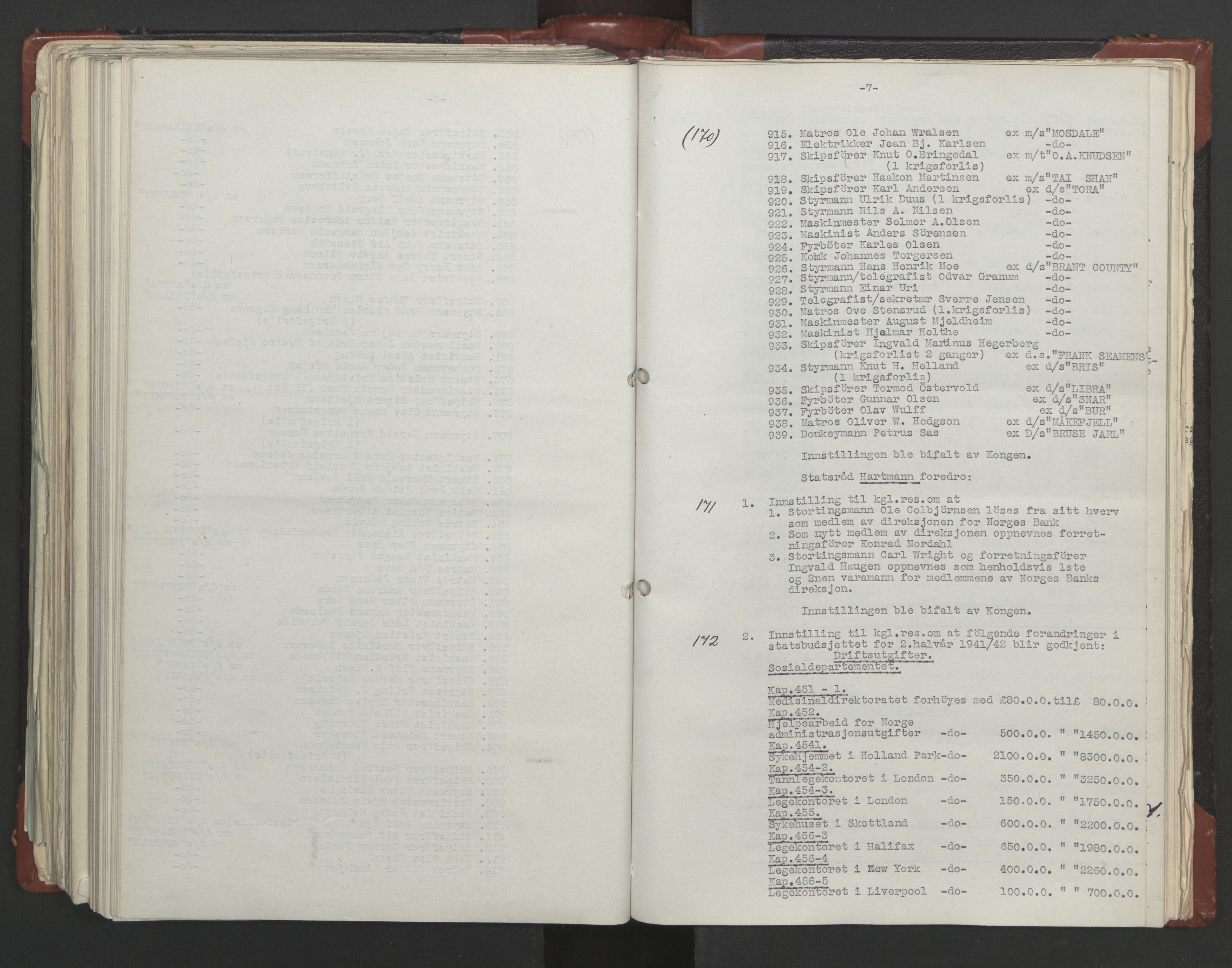 Statsrådssekretariatet, AV/RA-S-1001/A/Ac/L0122: Kgl. res. (9/4) 17/4 1940 -18/12 1942, 1940-1942, p. 330