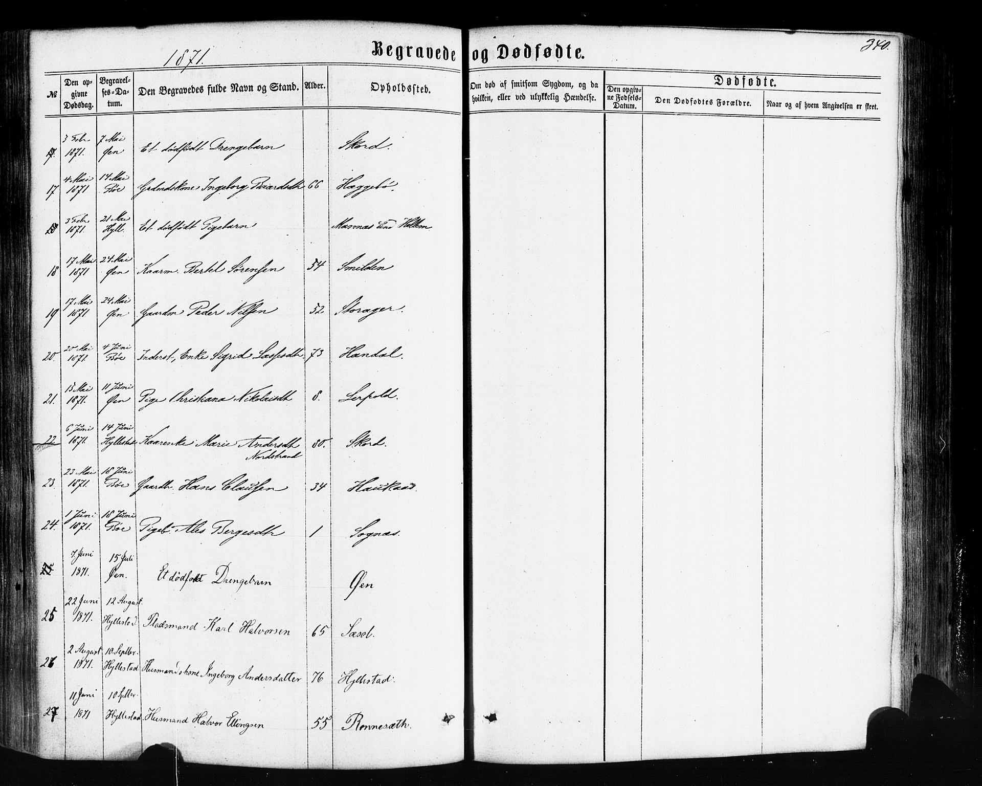 Hyllestad sokneprestembete, AV/SAB-A-80401: Parish register (official) no. A 1, 1861-1886, p. 340