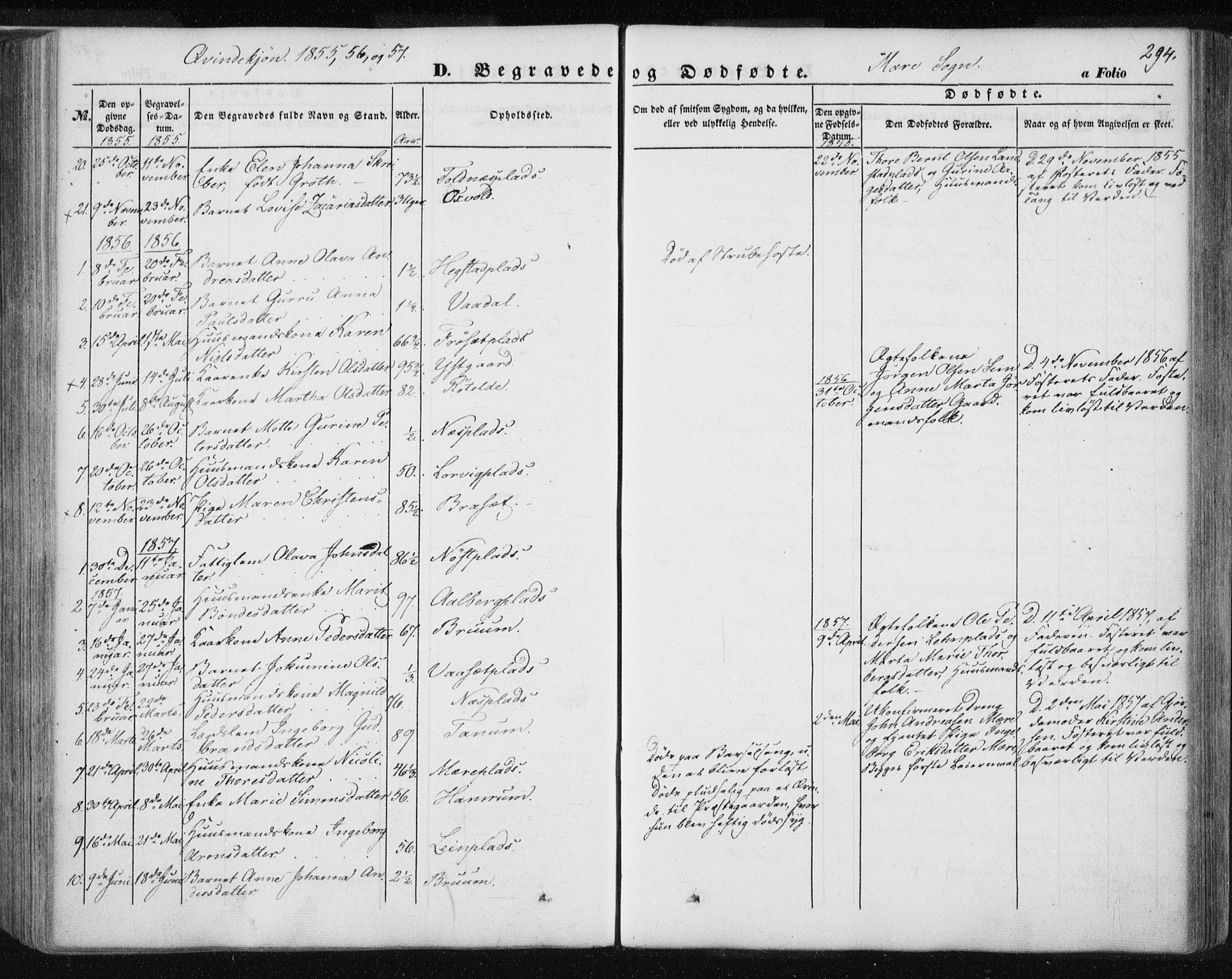 Ministerialprotokoller, klokkerbøker og fødselsregistre - Nord-Trøndelag, SAT/A-1458/735/L0342: Parish register (official) no. 735A07 /1, 1849-1862, p. 294