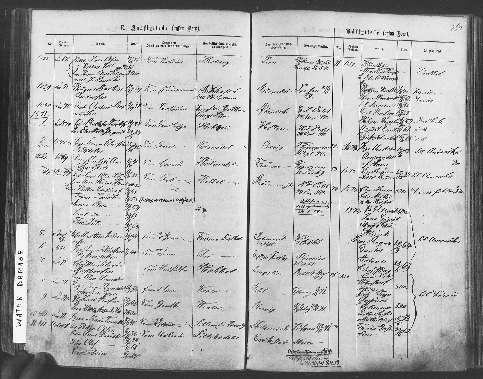 Vestby prestekontor Kirkebøker, SAO/A-10893/F/Fa/L0008: Parish register (official) no. I 8, 1863-1877, p. 254