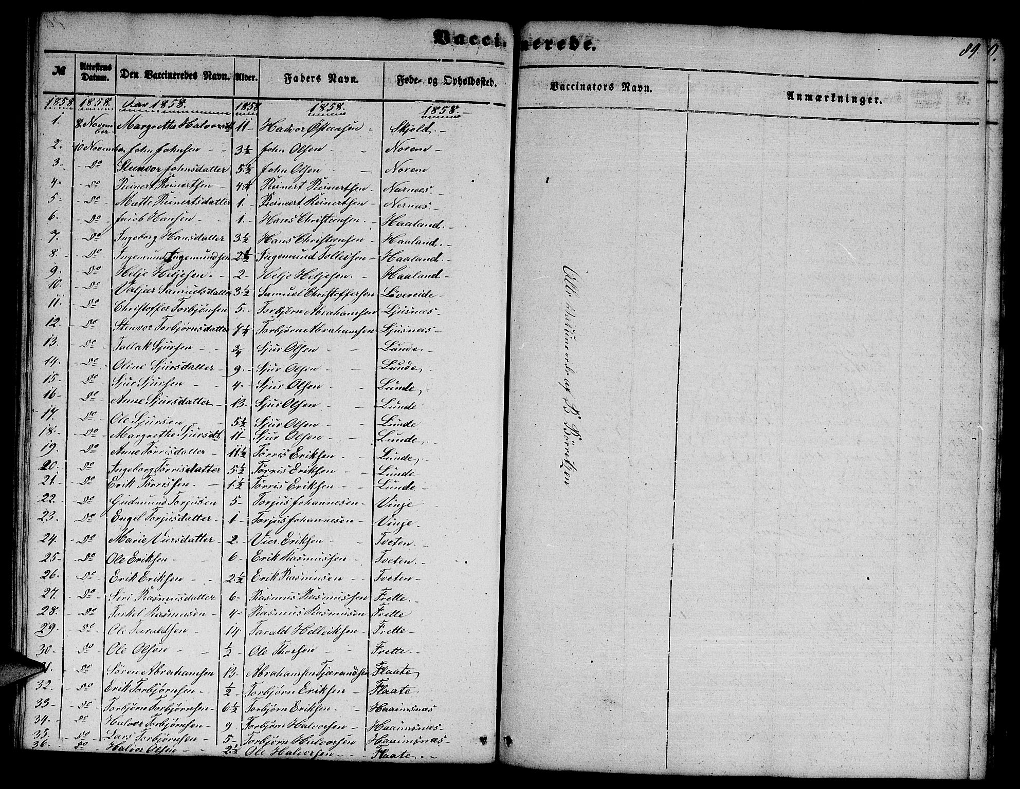 Etne sokneprestembete, SAB/A-75001/H/Hab: Parish register (copy) no. C 2, 1851-1865, p. 89