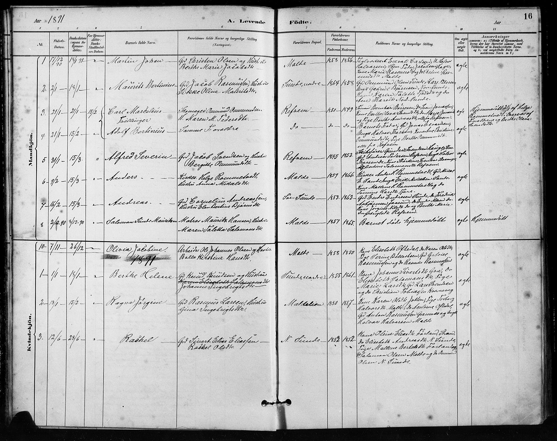 Håland sokneprestkontor, AV/SAST-A-101802/001/30BA/L0011: Parish register (official) no. A 10, 1883-1900, p. 16