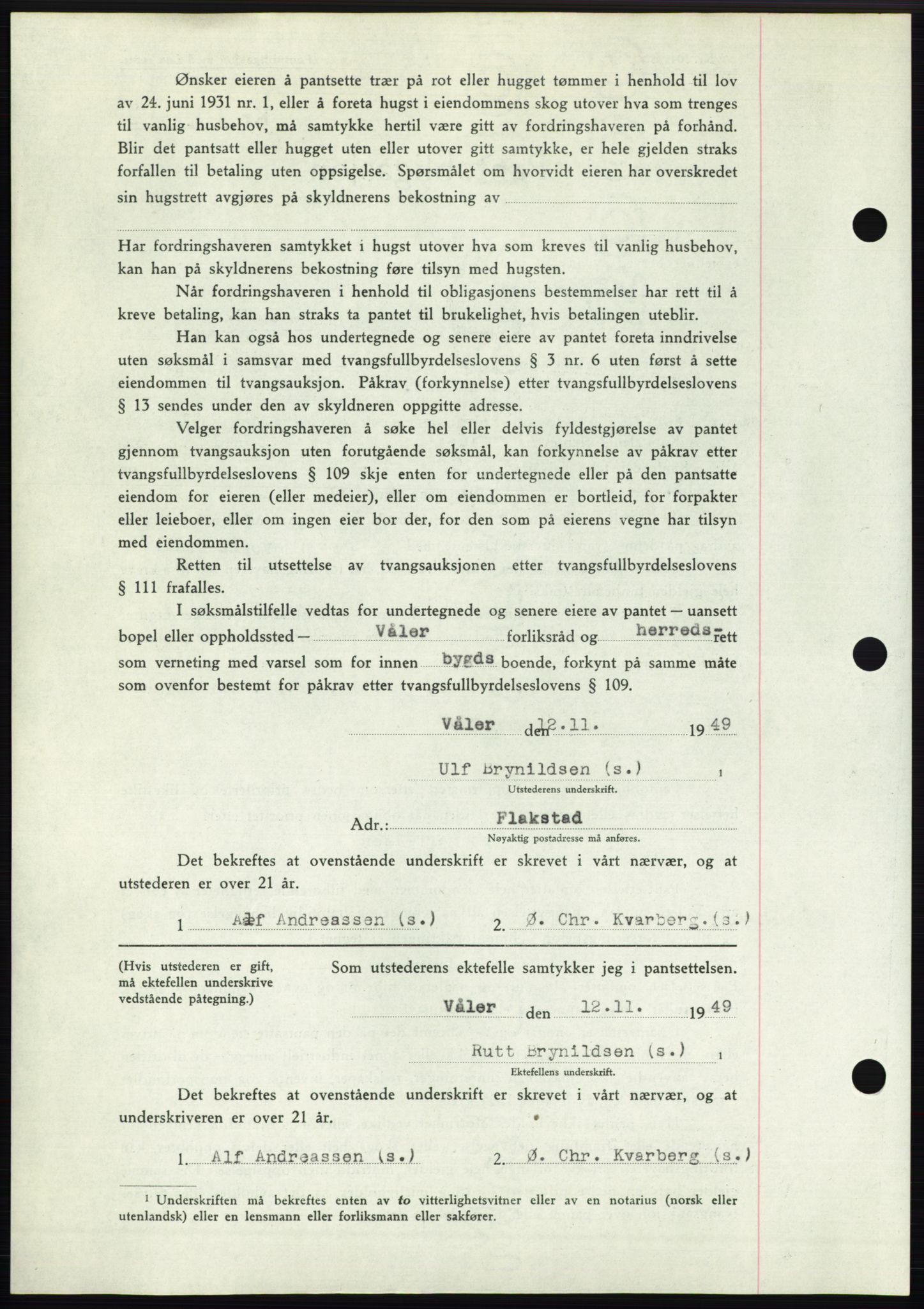 Moss sorenskriveri, AV/SAO-A-10168: Mortgage book no. B23, 1949-1950, Diary no: : 3469/1949