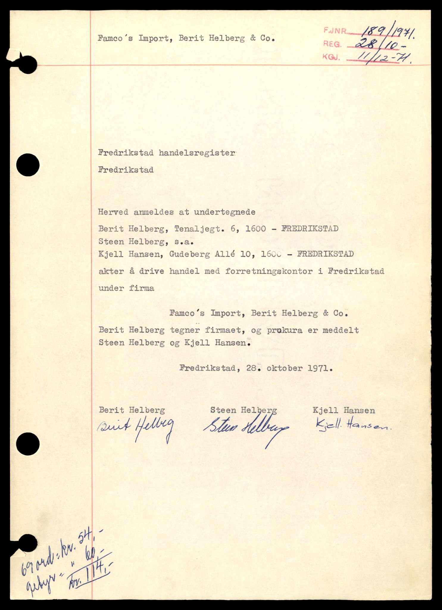Fredrikstad tingrett, AV/SAT-A-10473/K/Ka/Kab/L0002: Enkeltmannsforetak, F-K, 1944-1990, p. 7