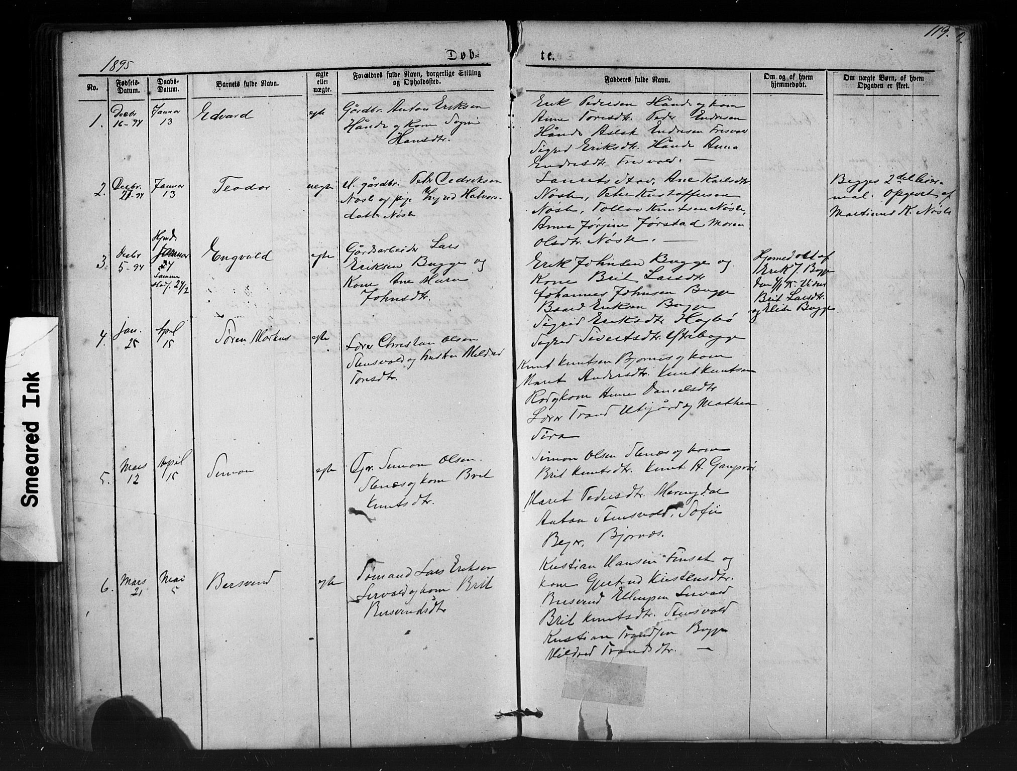 Ministerialprotokoller, klokkerbøker og fødselsregistre - Møre og Romsdal, SAT/A-1454/552/L0638: Parish register (copy) no. 552C01, 1867-1902, p. 119