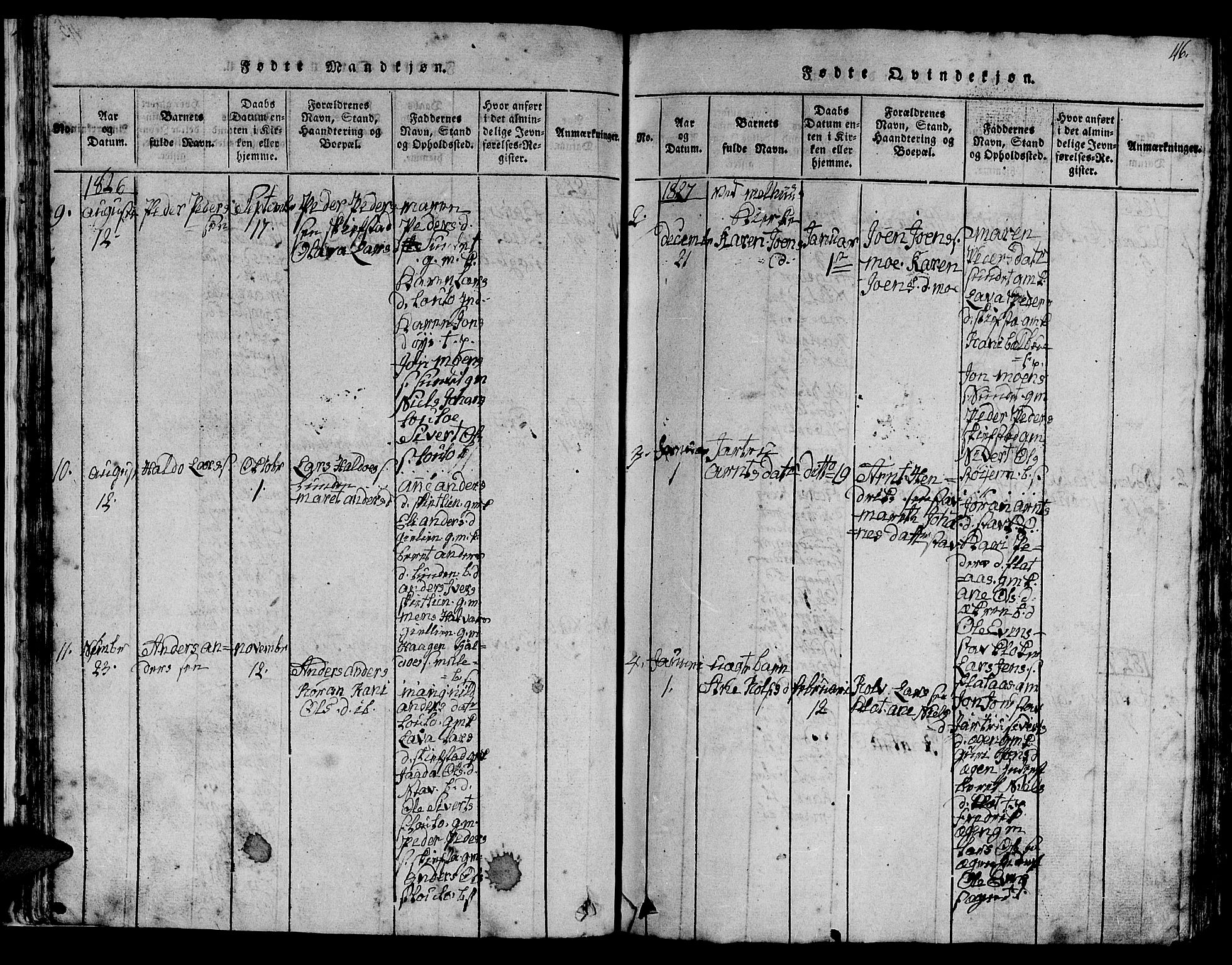 Ministerialprotokoller, klokkerbøker og fødselsregistre - Sør-Trøndelag, SAT/A-1456/613/L0393: Parish register (copy) no. 613C01, 1816-1886, p. 46