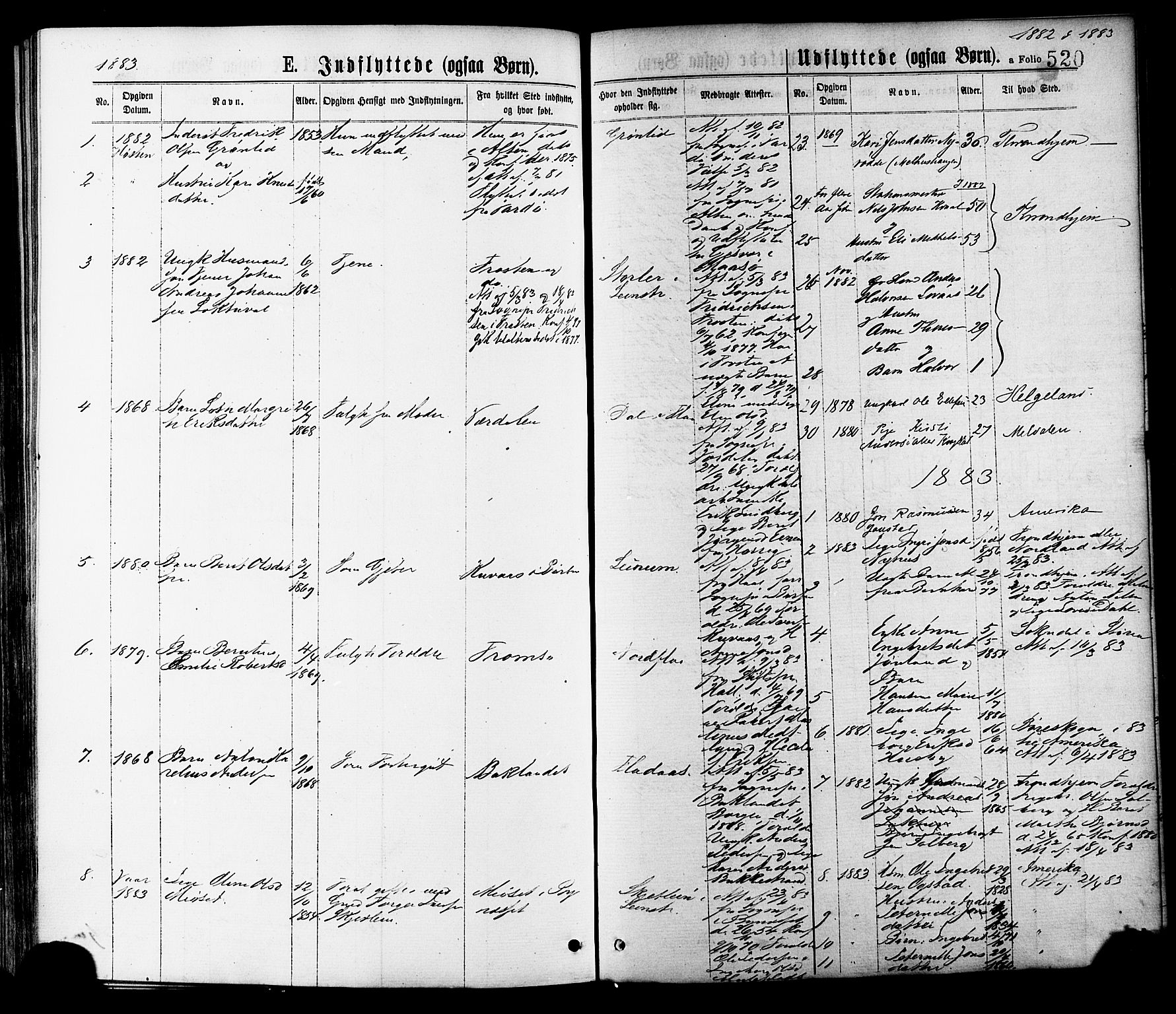Ministerialprotokoller, klokkerbøker og fødselsregistre - Sør-Trøndelag, SAT/A-1456/691/L1079: Parish register (official) no. 691A11, 1873-1886, p. 520