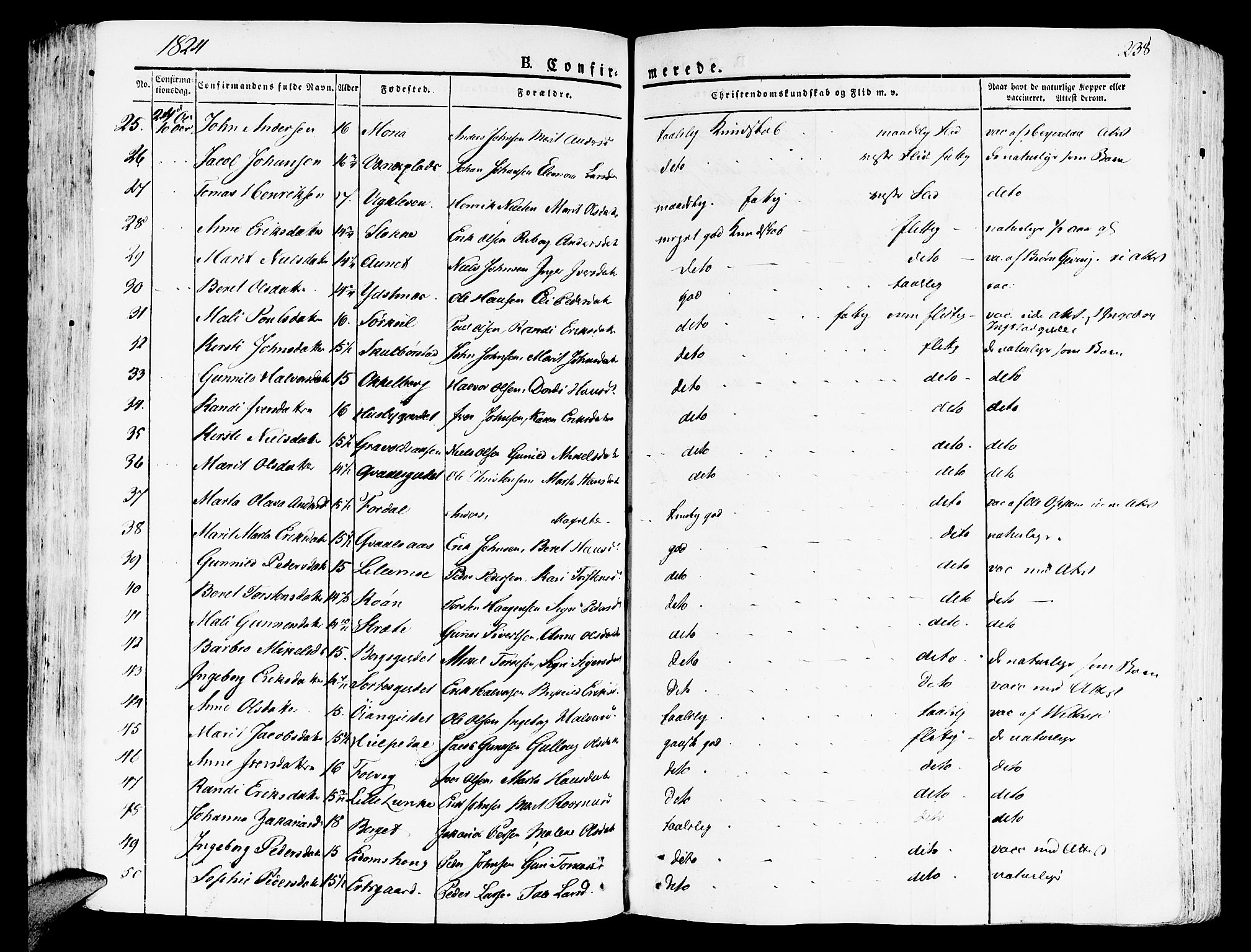 Ministerialprotokoller, klokkerbøker og fødselsregistre - Nord-Trøndelag, AV/SAT-A-1458/709/L0070: Parish register (official) no. 709A10, 1820-1832, p. 238