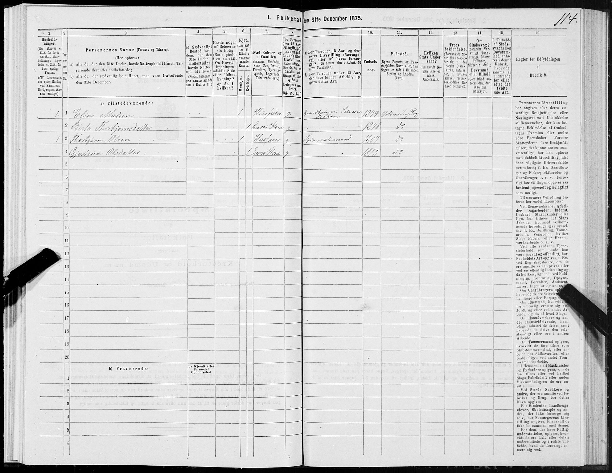 SAT, 1875 census for 1519P Volda, 1875, p. 6114