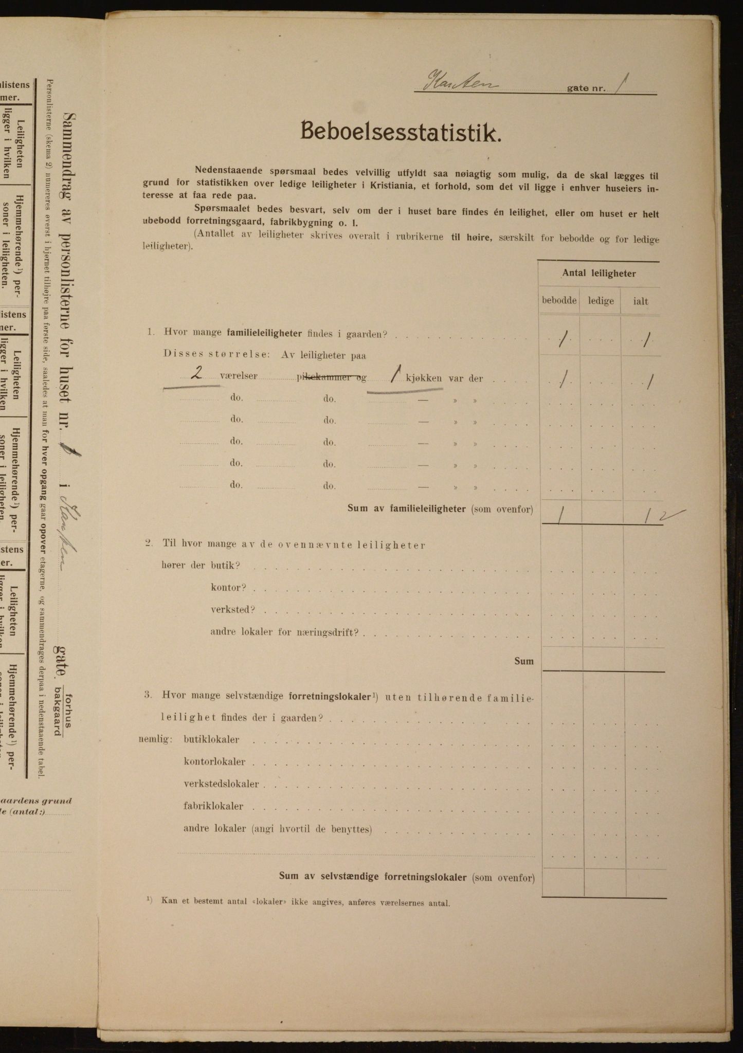 OBA, Municipal Census 1910 for Kristiania, 1910, p. 46734