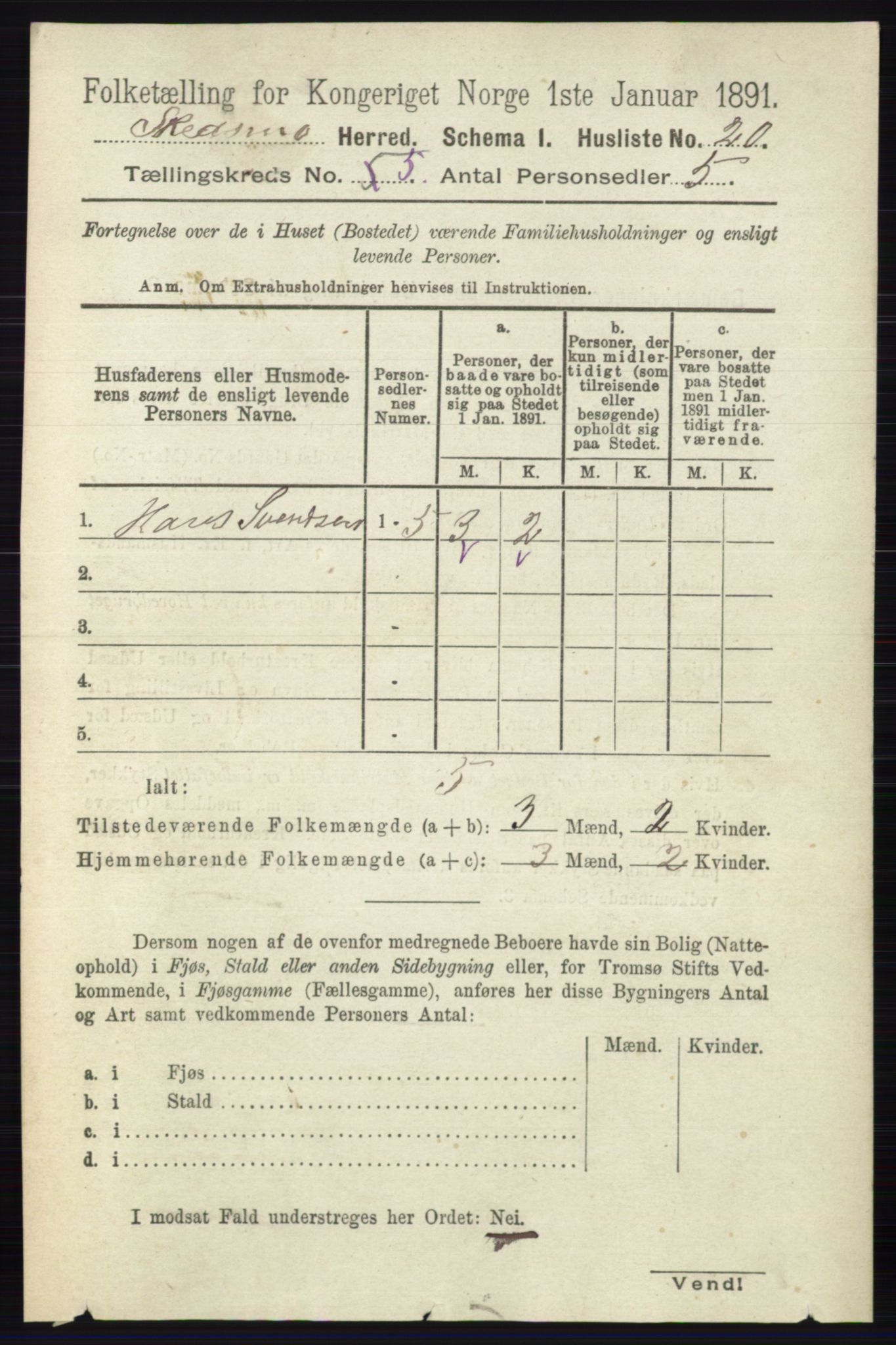 RA, 1891 census for 0231 Skedsmo, 1891, p. 2265