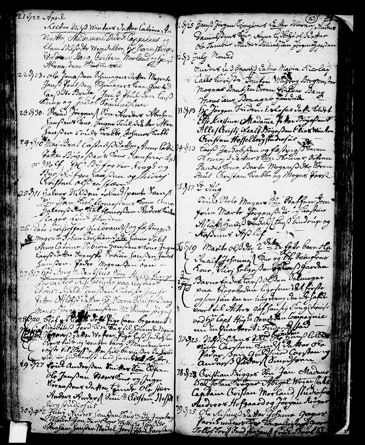 Skien kirkebøker, SAKO/A-302/F/Fa/L0002: Parish register (official) no. 2, 1716-1757, p. 163