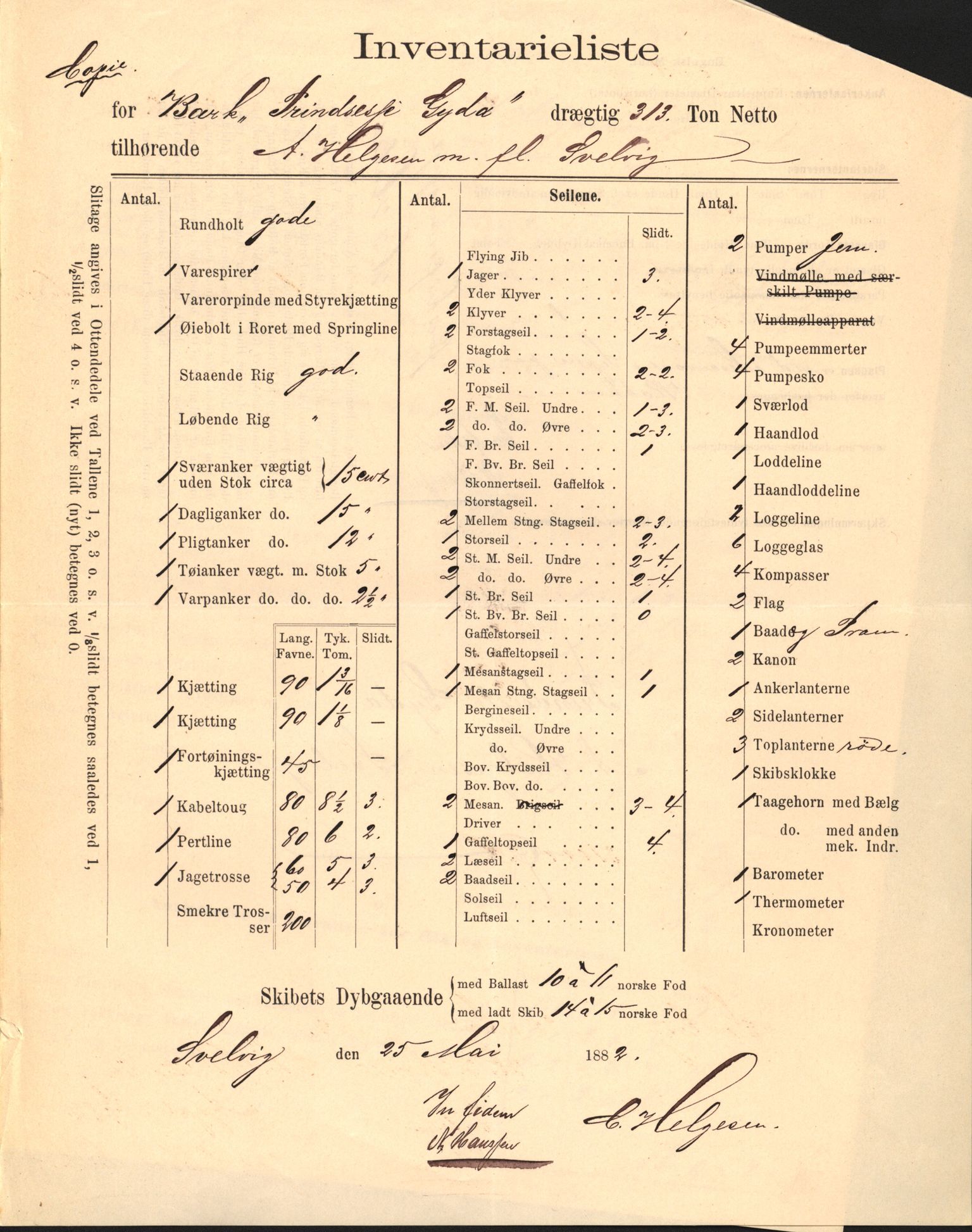 Pa 63 - Østlandske skibsassuranceforening, VEMU/A-1079/G/Ga/L0016/0014: Havaridokumenter / Palmen, Prindsesse Gyda, Eralo, Esmeralda, Sophie, 1883, p. 33