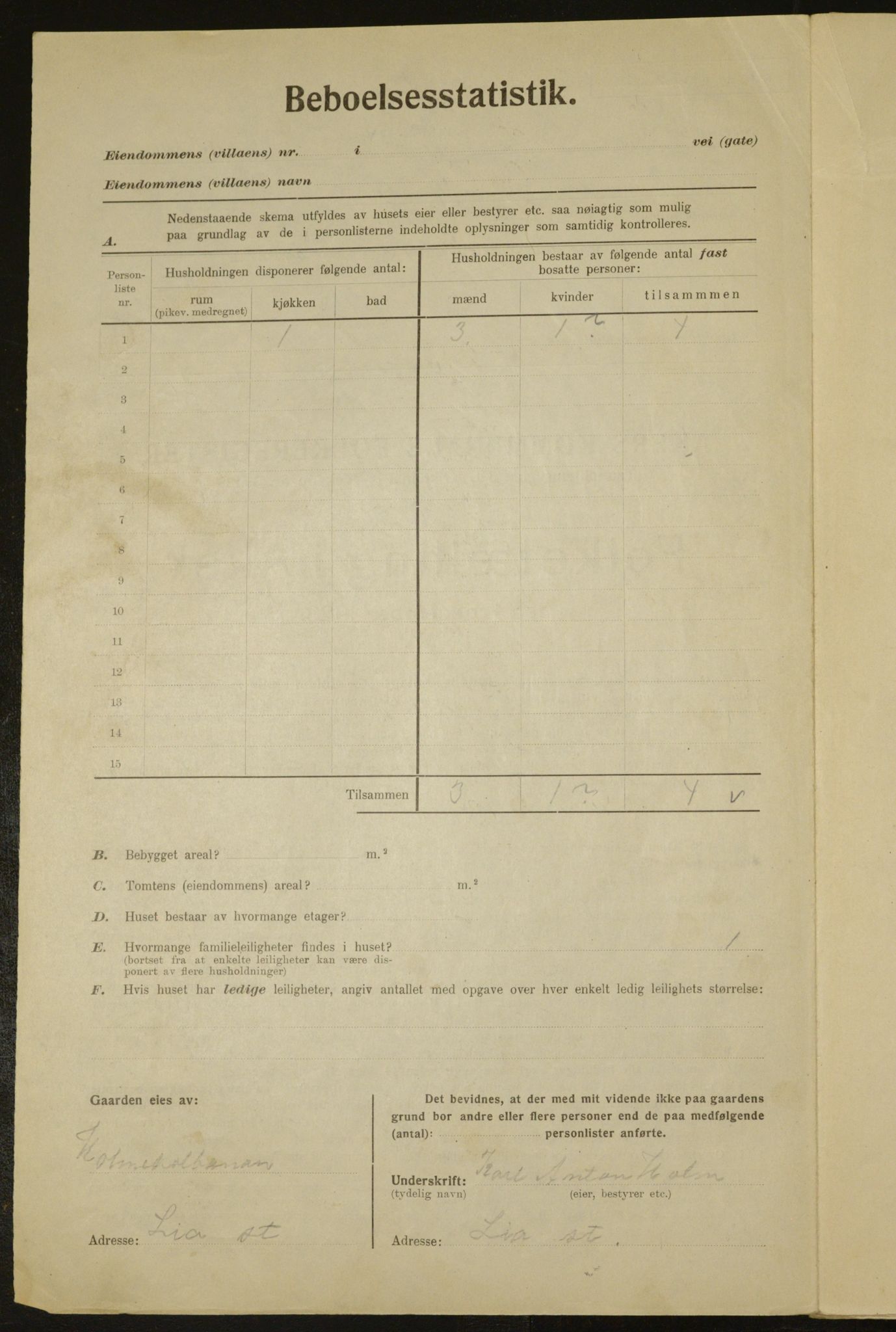 , Municipal Census 1923 for Aker, 1923, p. 4875