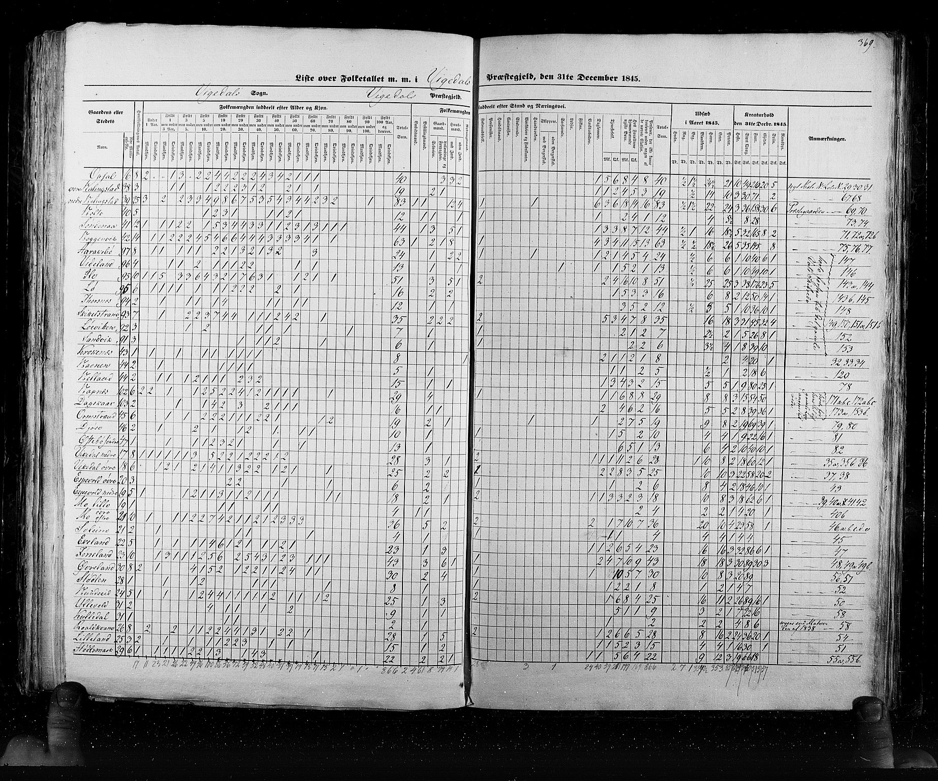 RA, Census 1845, vol. 6: Lister og Mandal amt og Stavanger amt, 1845, p. 369