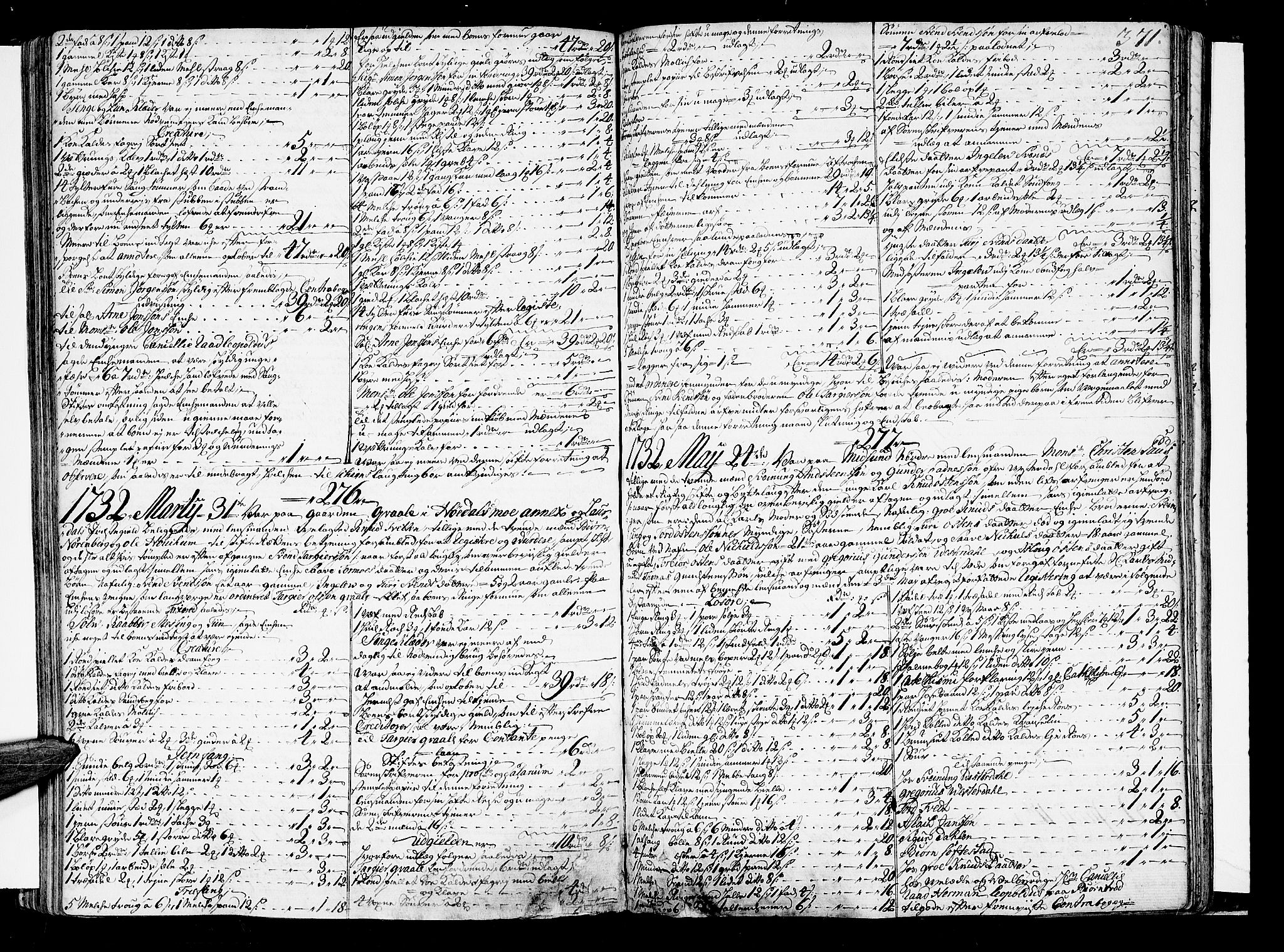 Vest-Telemark sorenskriveri, AV/SAKO-A-134/H/Ha/Haa/L0004: Skifteprotokoll, 1722-1734, p. 370b-371a