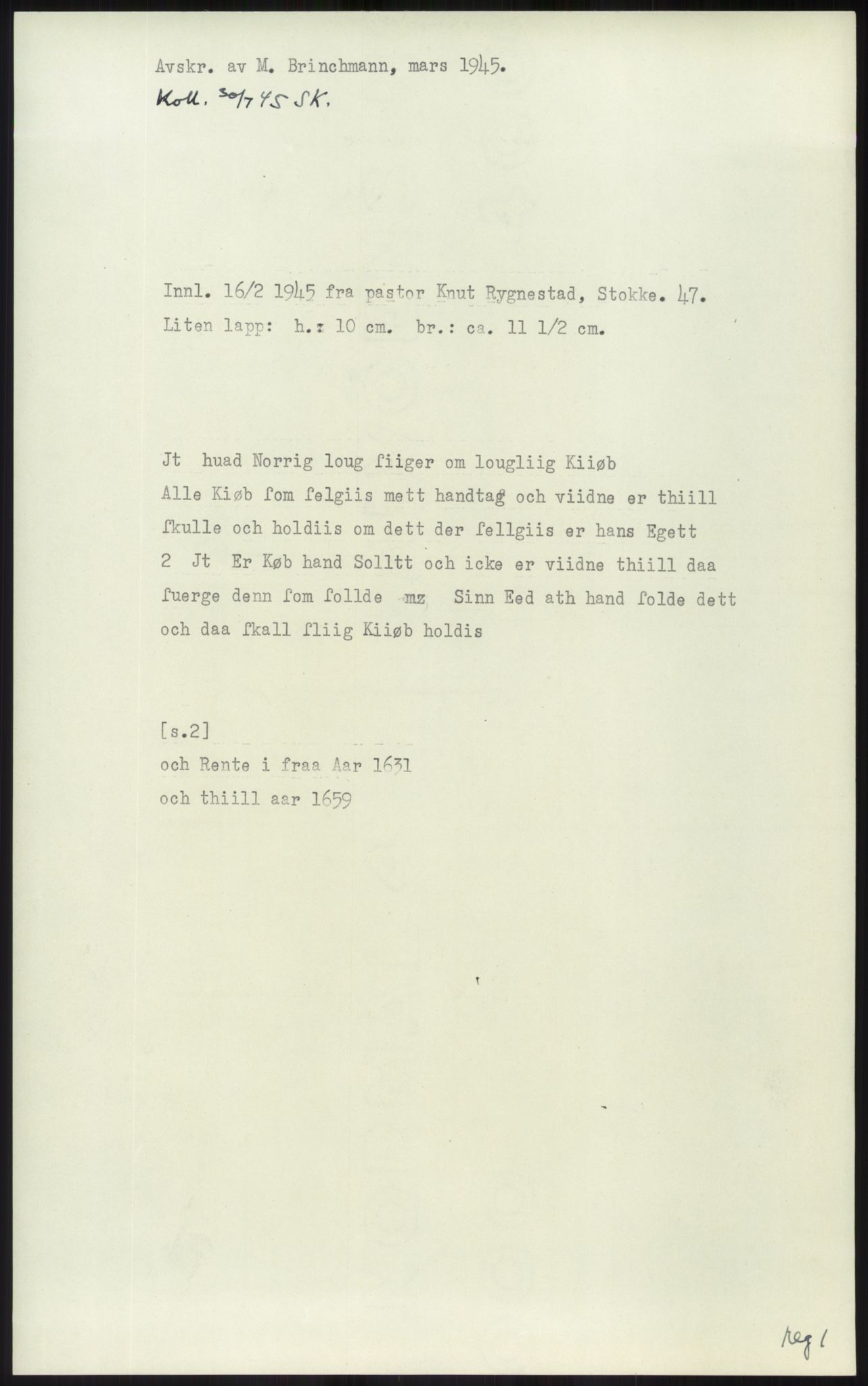 Samlinger til kildeutgivelse, Diplomavskriftsamlingen, RA/EA-4053/H/Ha, p. 1589