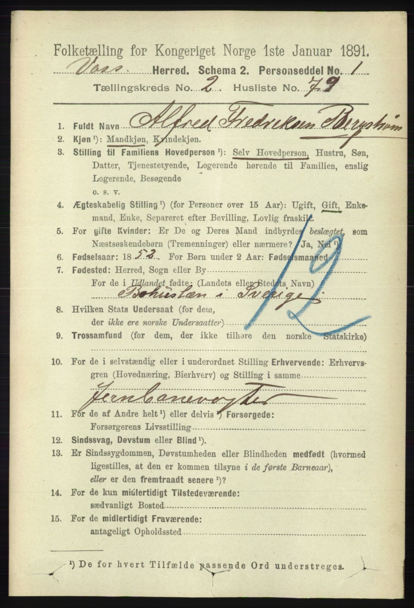 RA, 1891 census for 1235 Voss, 1891, p. 1120