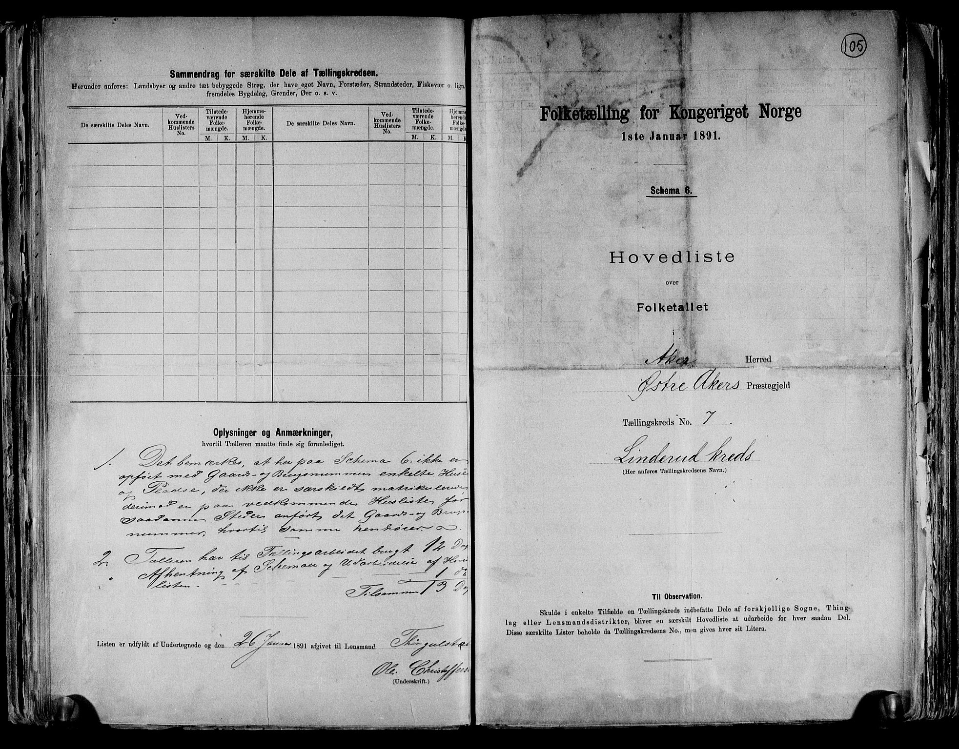 RA, 1891 census for 0218 Aker, 1891, p. 22