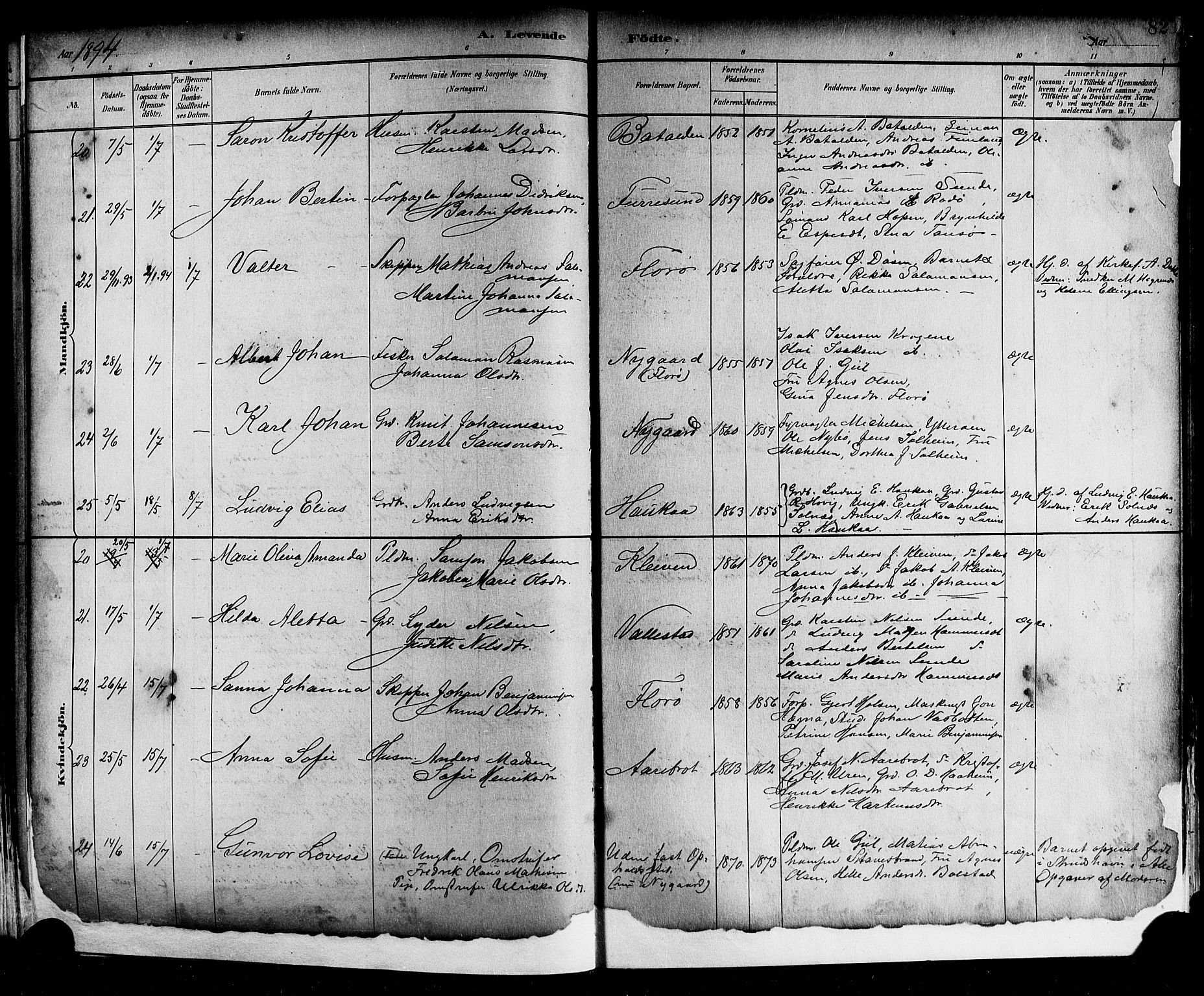 Kinn sokneprestembete, SAB/A-80801/H/Hab/Haba/L0002: Parish register (copy) no. A 2, 1882-1906, p. 82