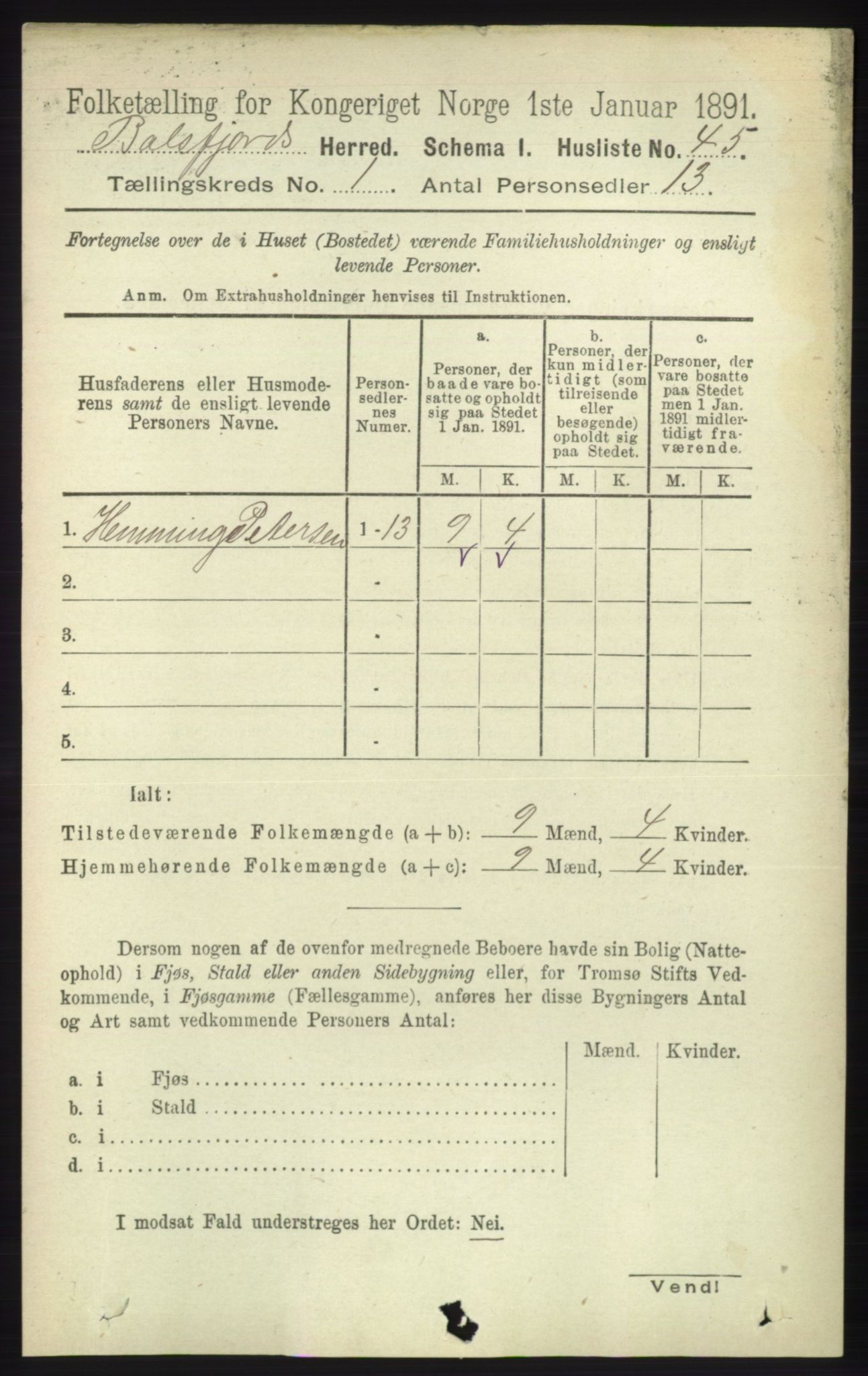 RA, 1891 census for 1933 Balsfjord, 1891, p. 69