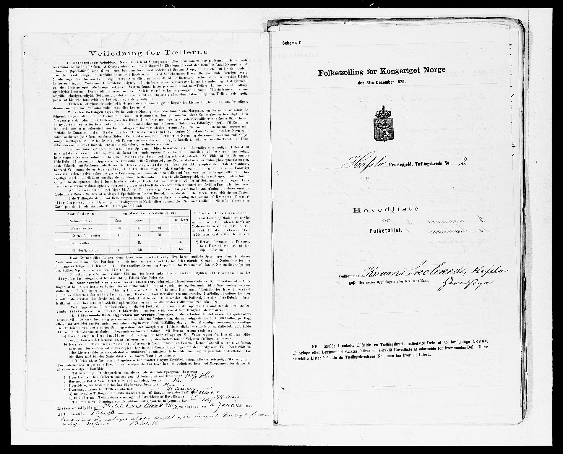 SAB, 1875 census for 1425P Hafslo, 1875, p. 4