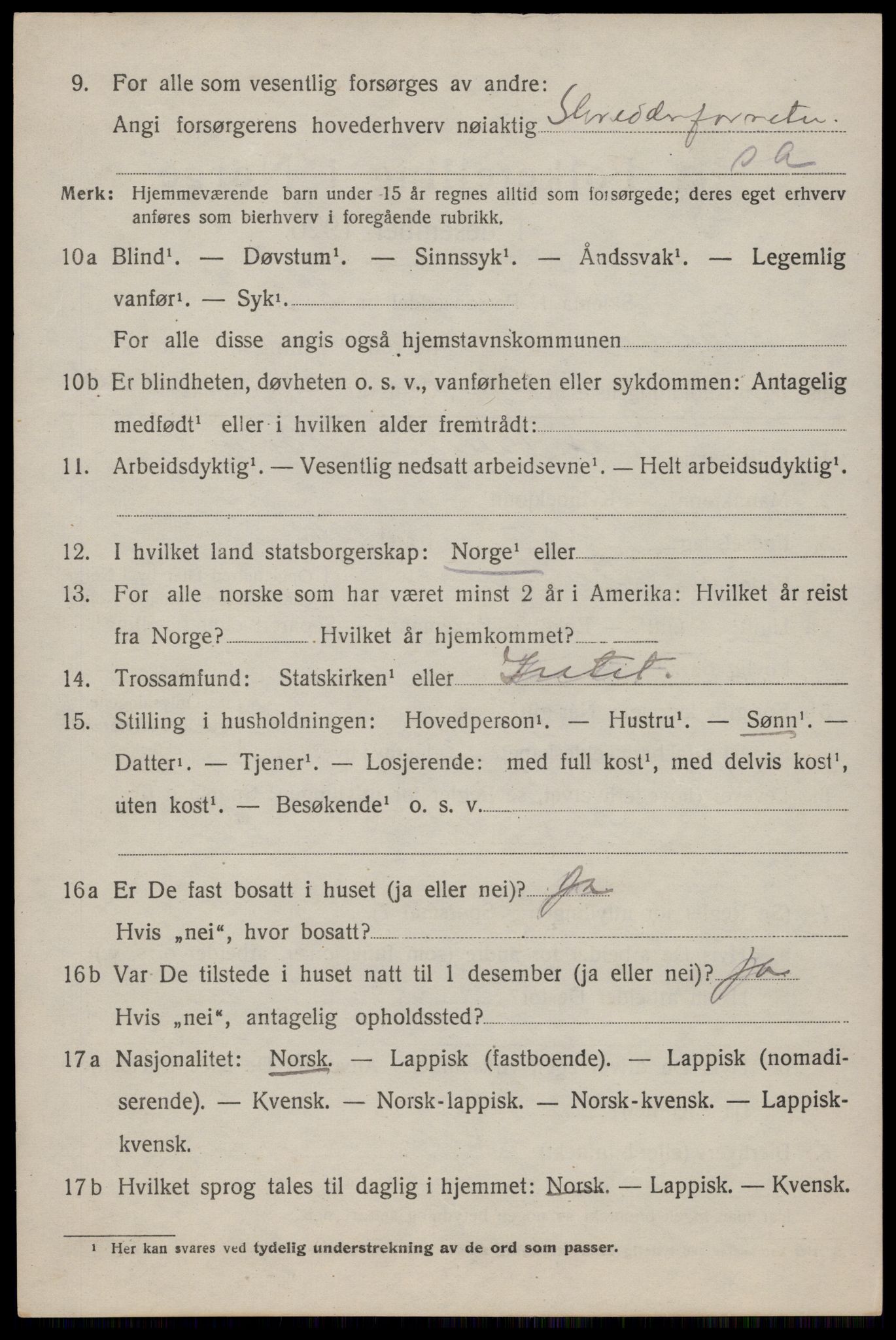 SAT, 1920 census for Dverberg, 1920, p. 8771