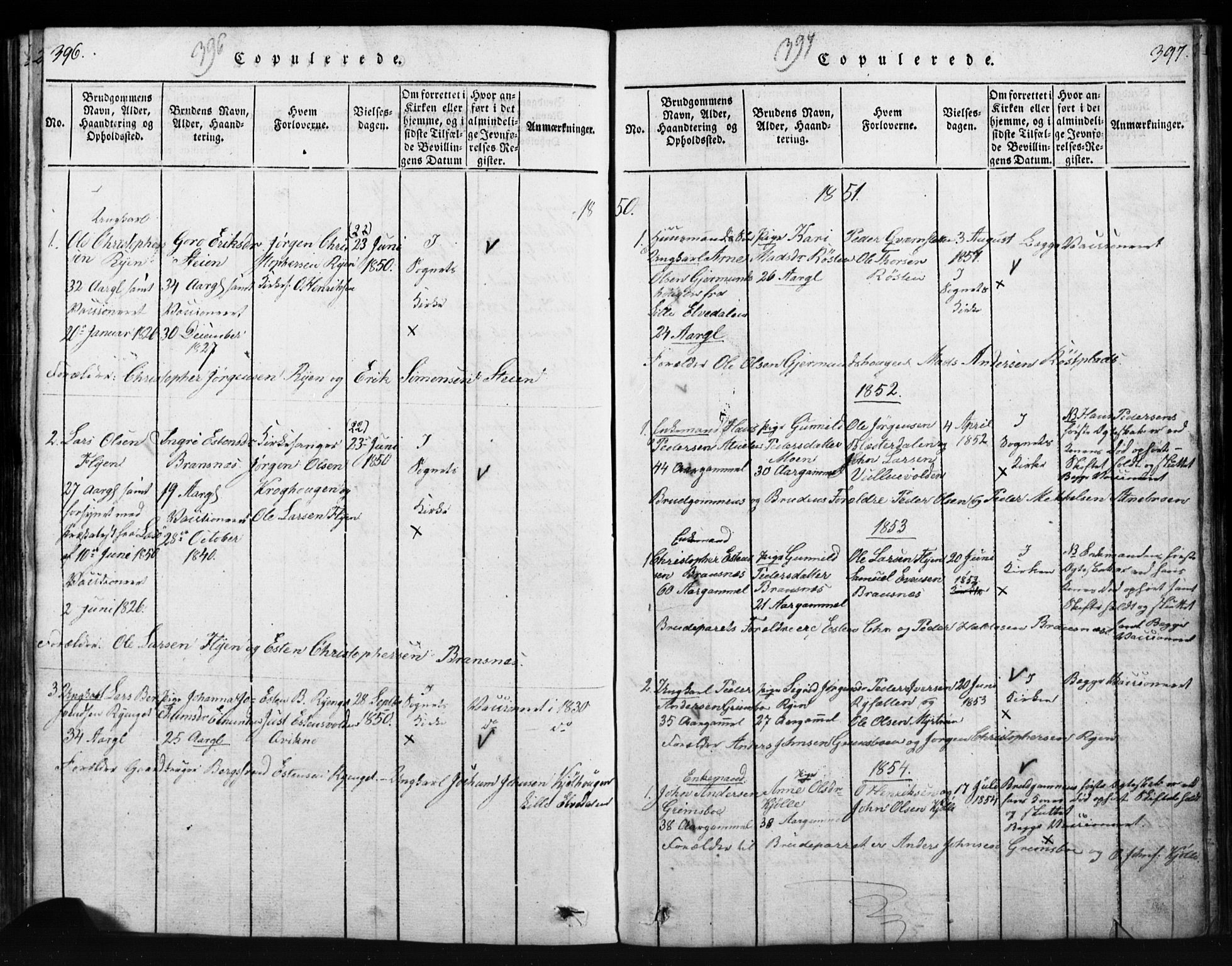 Tynset prestekontor, SAH/PREST-058/H/Ha/Hab/L0003: Parish register (copy) no. 3, 1814-1862, p. 396-397