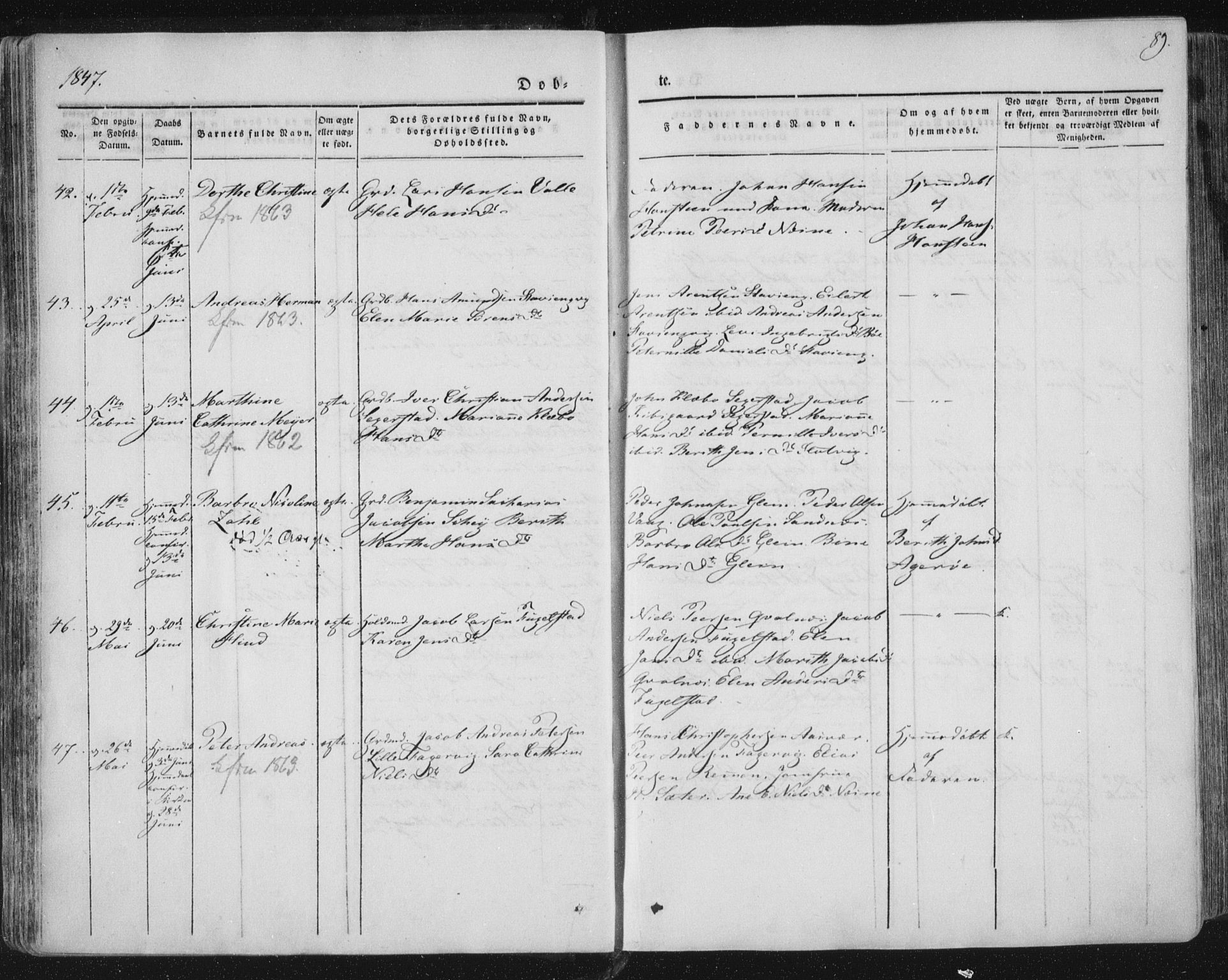 Ministerialprotokoller, klokkerbøker og fødselsregistre - Nordland, AV/SAT-A-1459/838/L0549: Parish register (official) no. 838A07, 1840-1854, p. 89