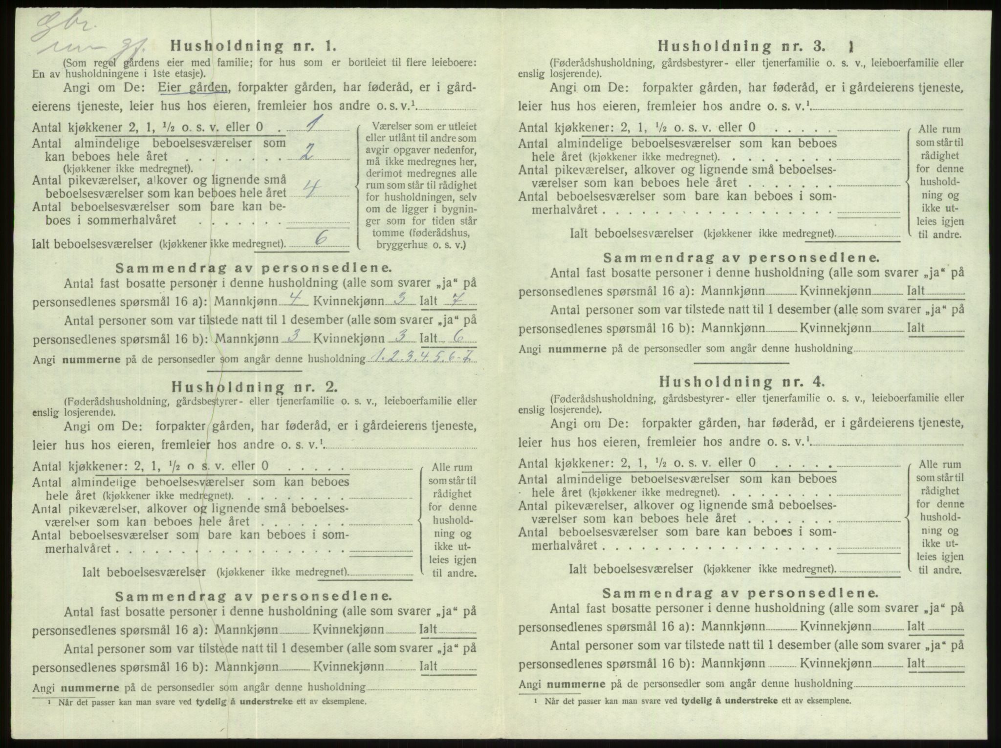 SAB, 1920 census for Gloppen, 1920, p. 589