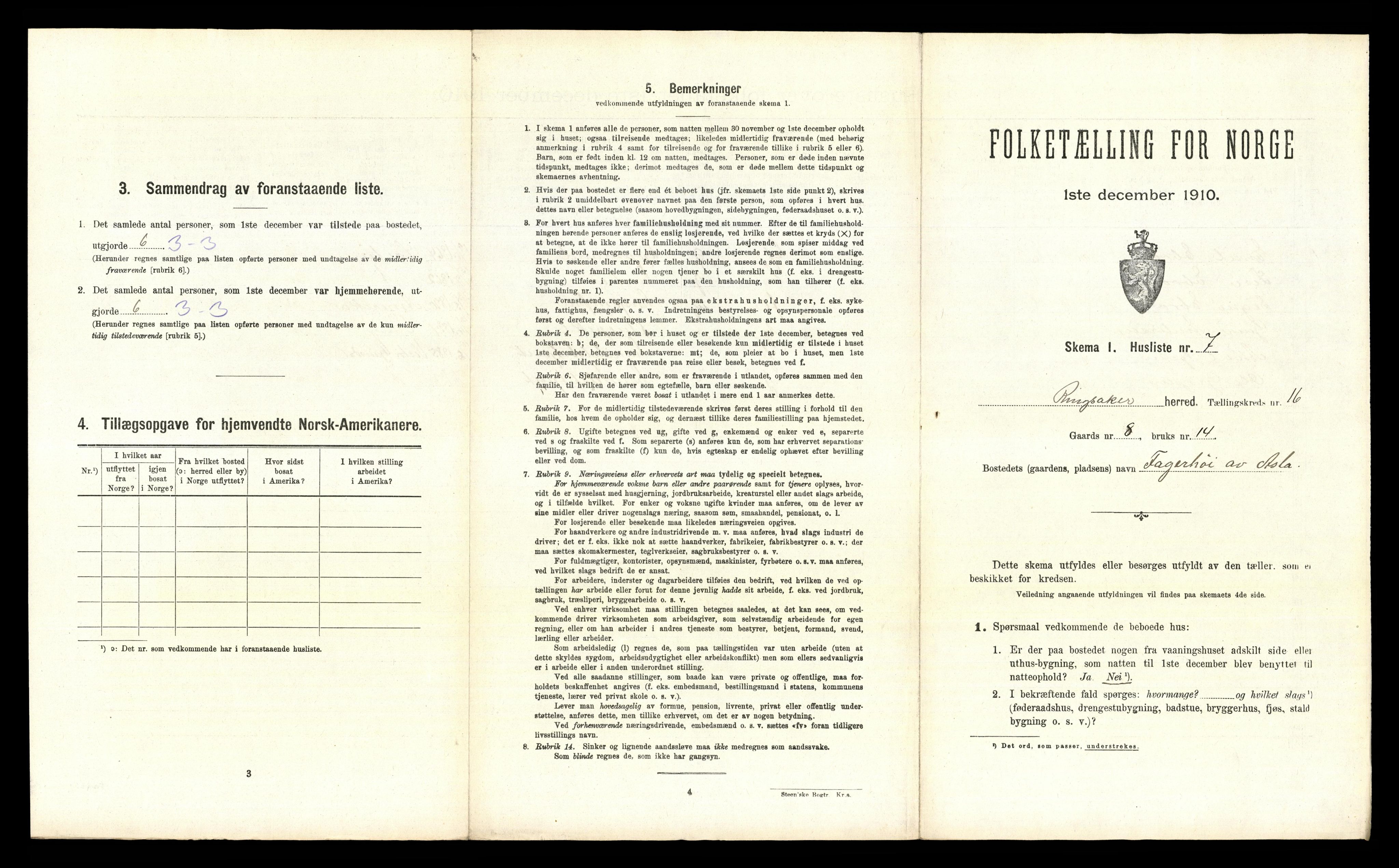 RA, 1910 census for Ringsaker, 1910, p. 3097