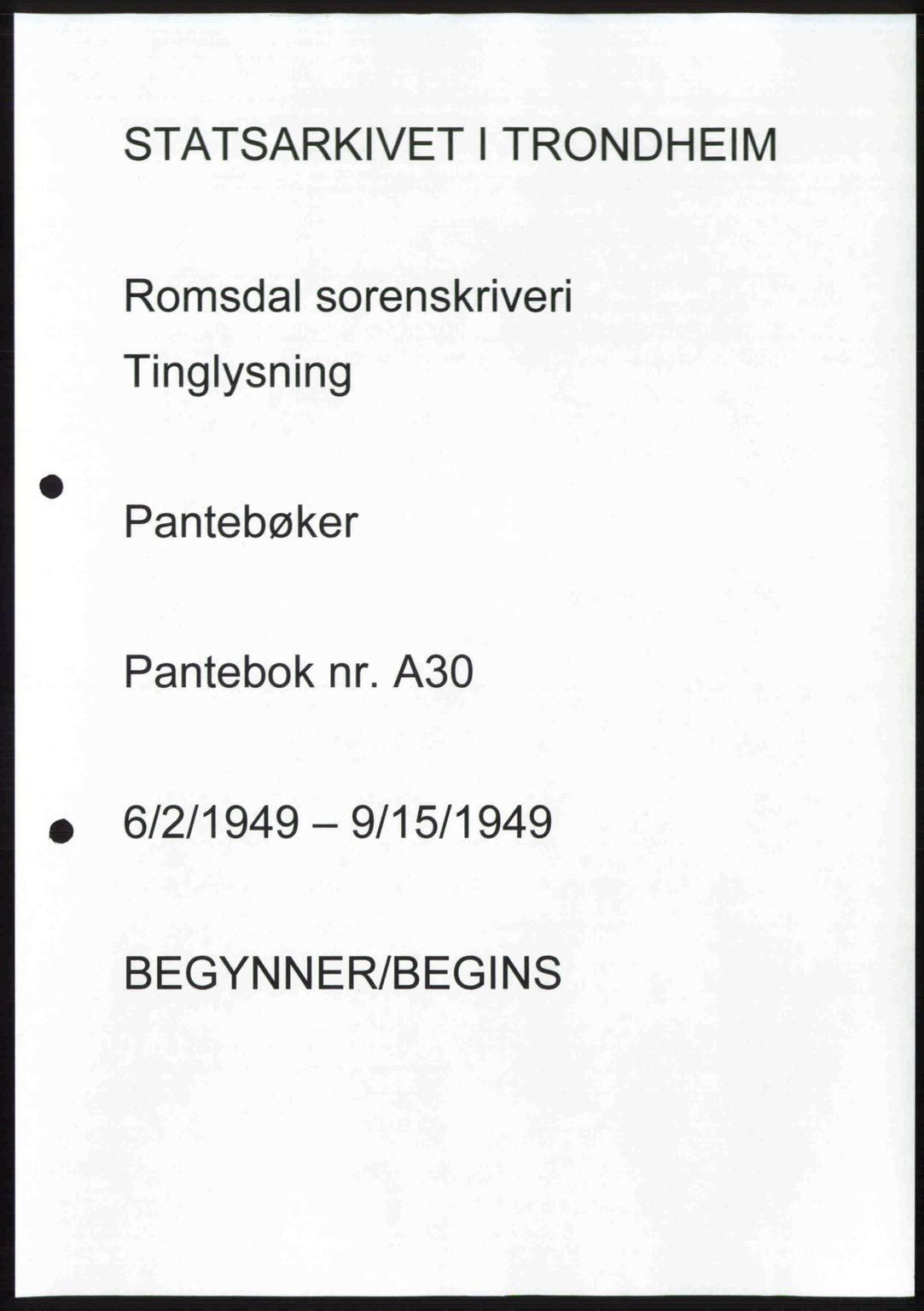 Romsdal sorenskriveri, AV/SAT-A-4149/1/2/2C: Mortgage book no. A30, 1949-1949, Deed date: 02.06.1949