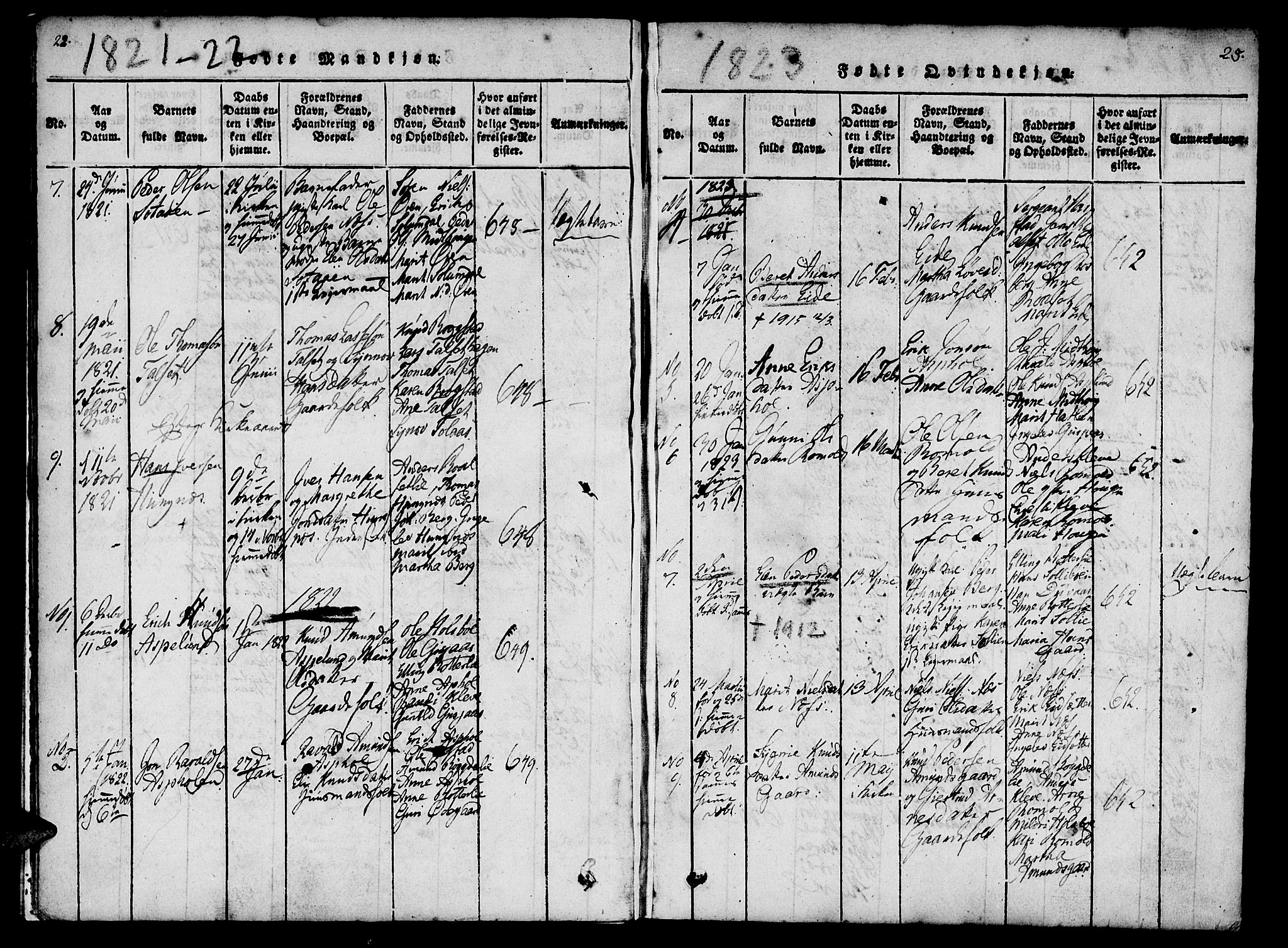 Ministerialprotokoller, klokkerbøker og fødselsregistre - Møre og Romsdal, AV/SAT-A-1454/557/L0679: Parish register (official) no. 557A01, 1818-1843, p. 22-23