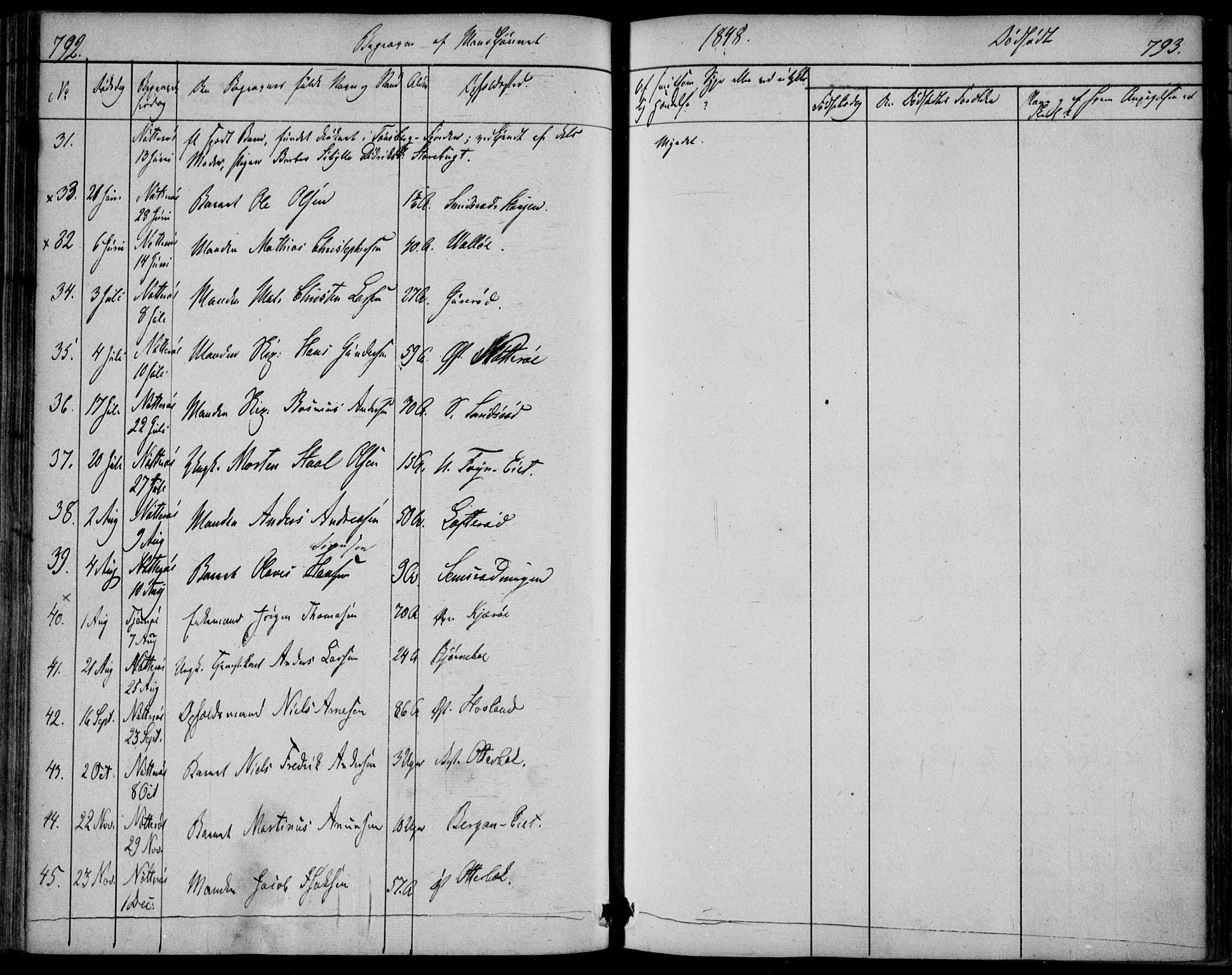 Nøtterøy kirkebøker, AV/SAKO-A-354/F/Fa/L0005: Parish register (official) no. I 5, 1839-1852, p. 792-793