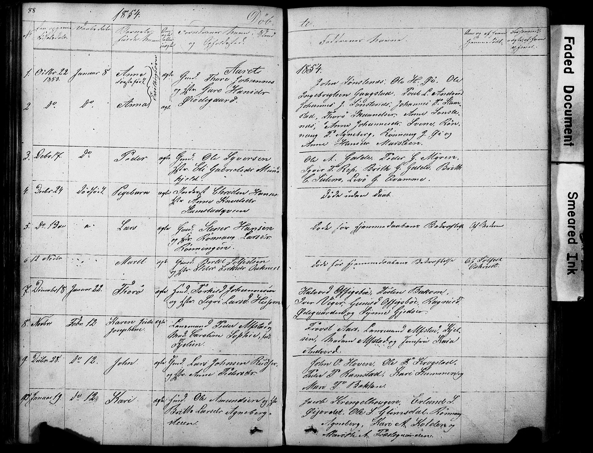 Lom prestekontor, SAH/PREST-070/L/L0012: Parish register (copy) no. 12, 1845-1873, p. 88-89