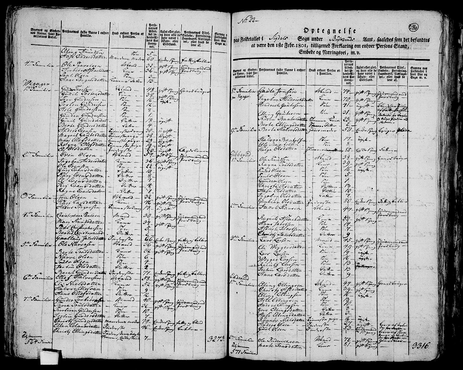 RA, 1801 census for 0621P Sigdal, 1801, p. 285b-286a