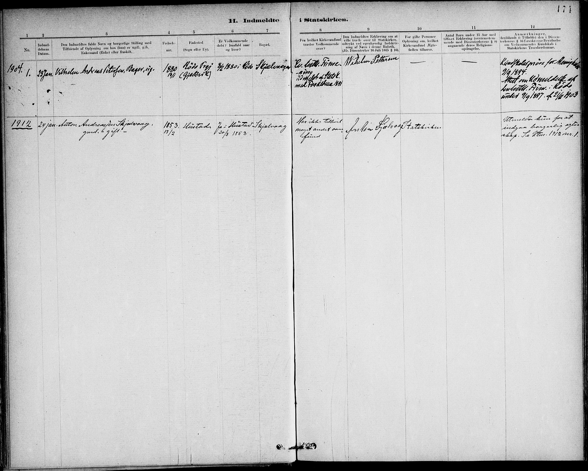 Ministerialprotokoller, klokkerbøker og fødselsregistre - Nord-Trøndelag, AV/SAT-A-1458/732/L0316: Parish register (official) no. 732A01, 1879-1921, p. 171