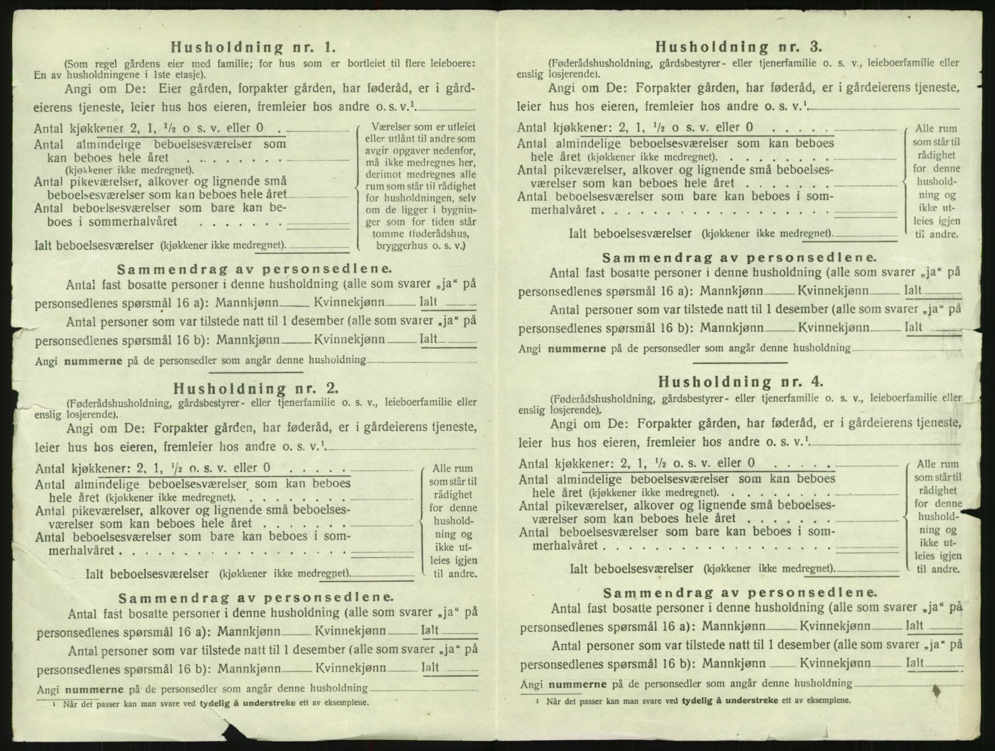 SAK, 1920 census for Valle, 1920, p. 430