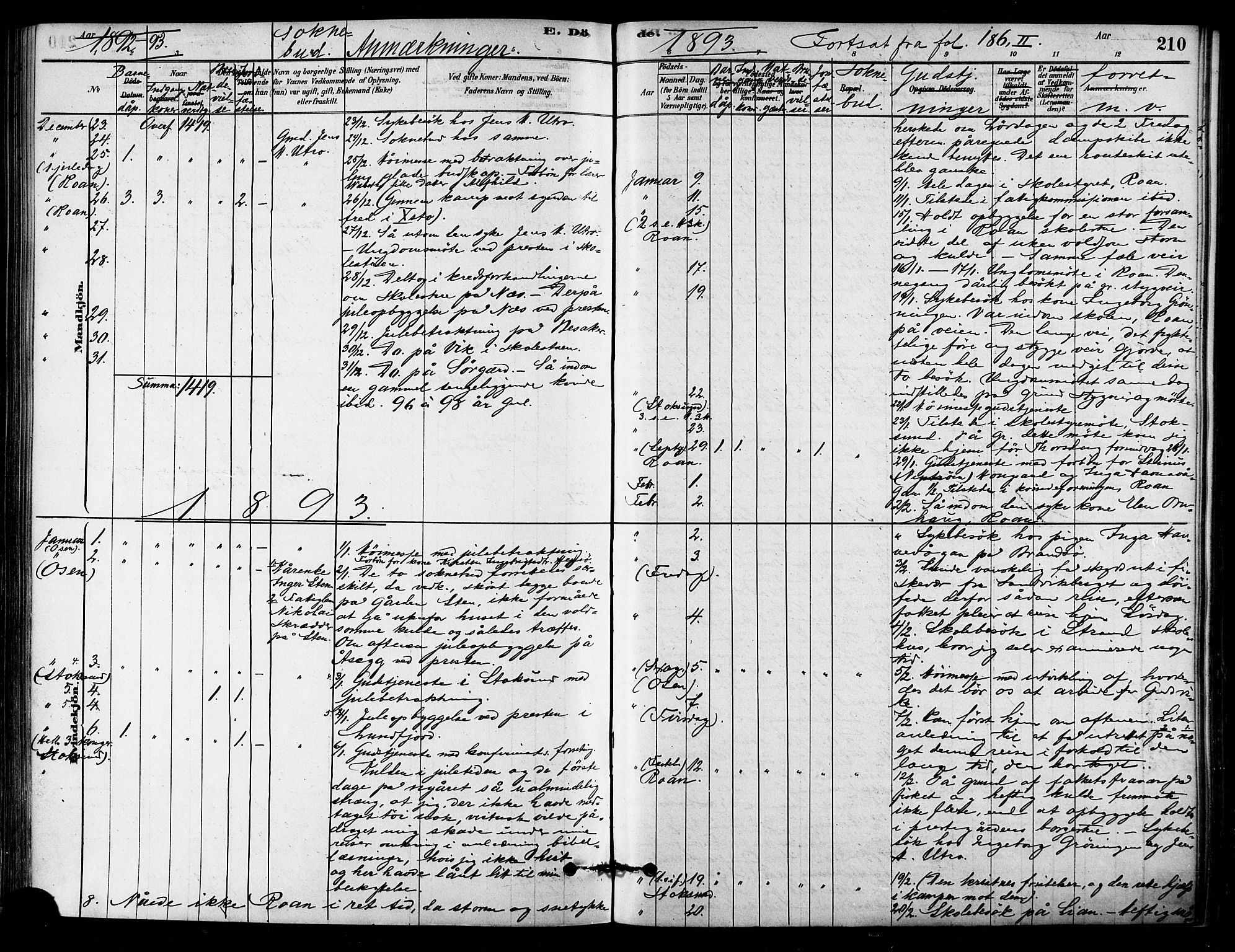 Ministerialprotokoller, klokkerbøker og fødselsregistre - Sør-Trøndelag, AV/SAT-A-1456/657/L0707: Parish register (official) no. 657A08, 1879-1893, p. 210