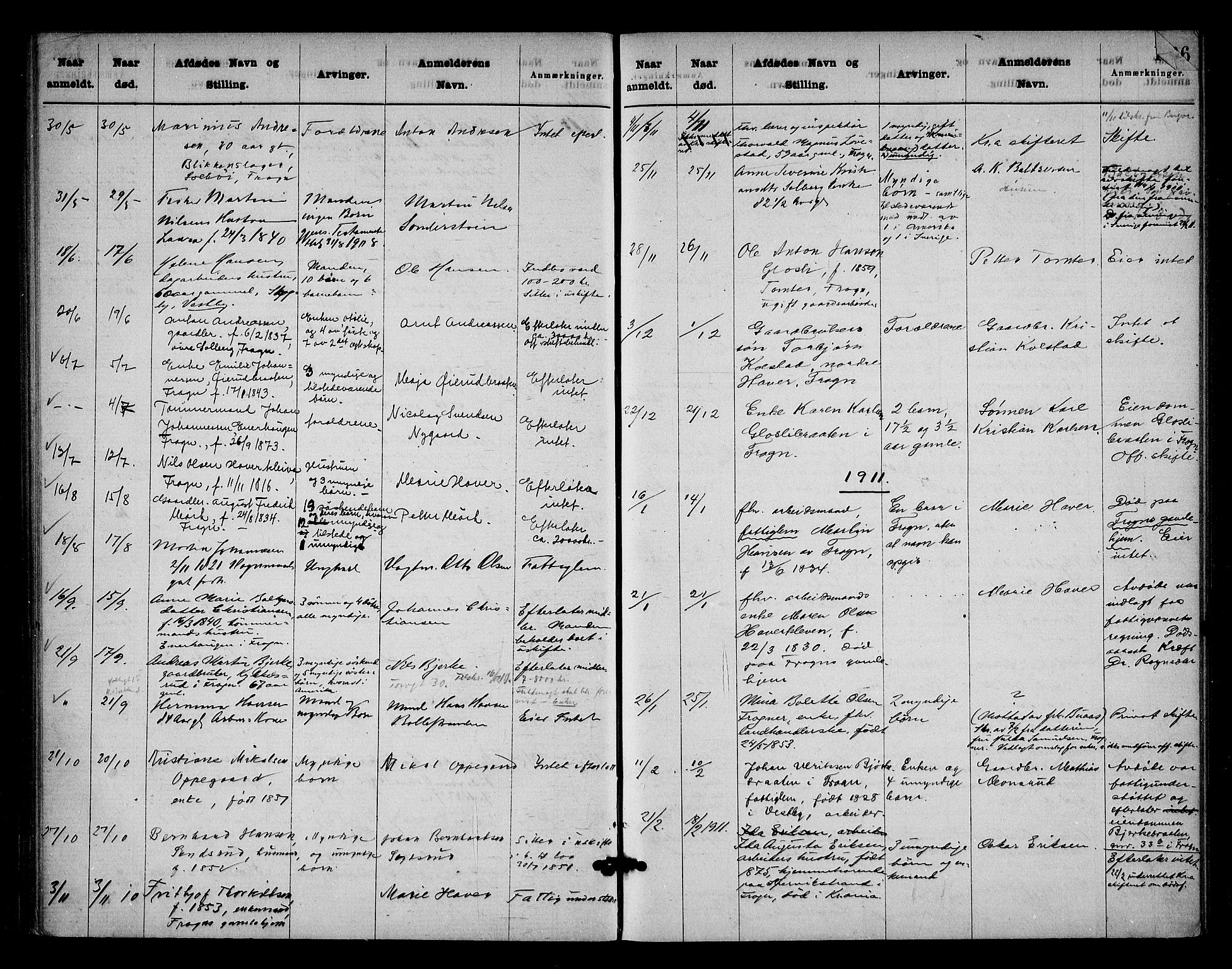 Follo sorenskriveri, SAO/A-10274/H/Ha/Hac/L0001: Dødsanmeldelsesprotokoll, 1862-1912, p. 134b-135a