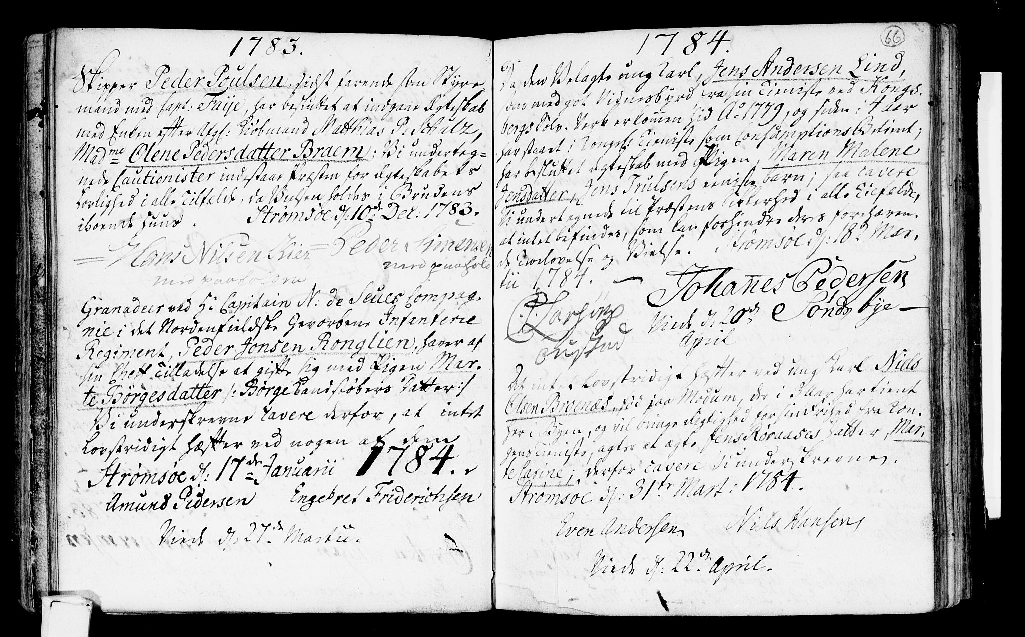Strømsø kirkebøker, SAKO/A-246/H/Hb/L0001: Best man's statements no. 1, 1752-1815, p. 66
