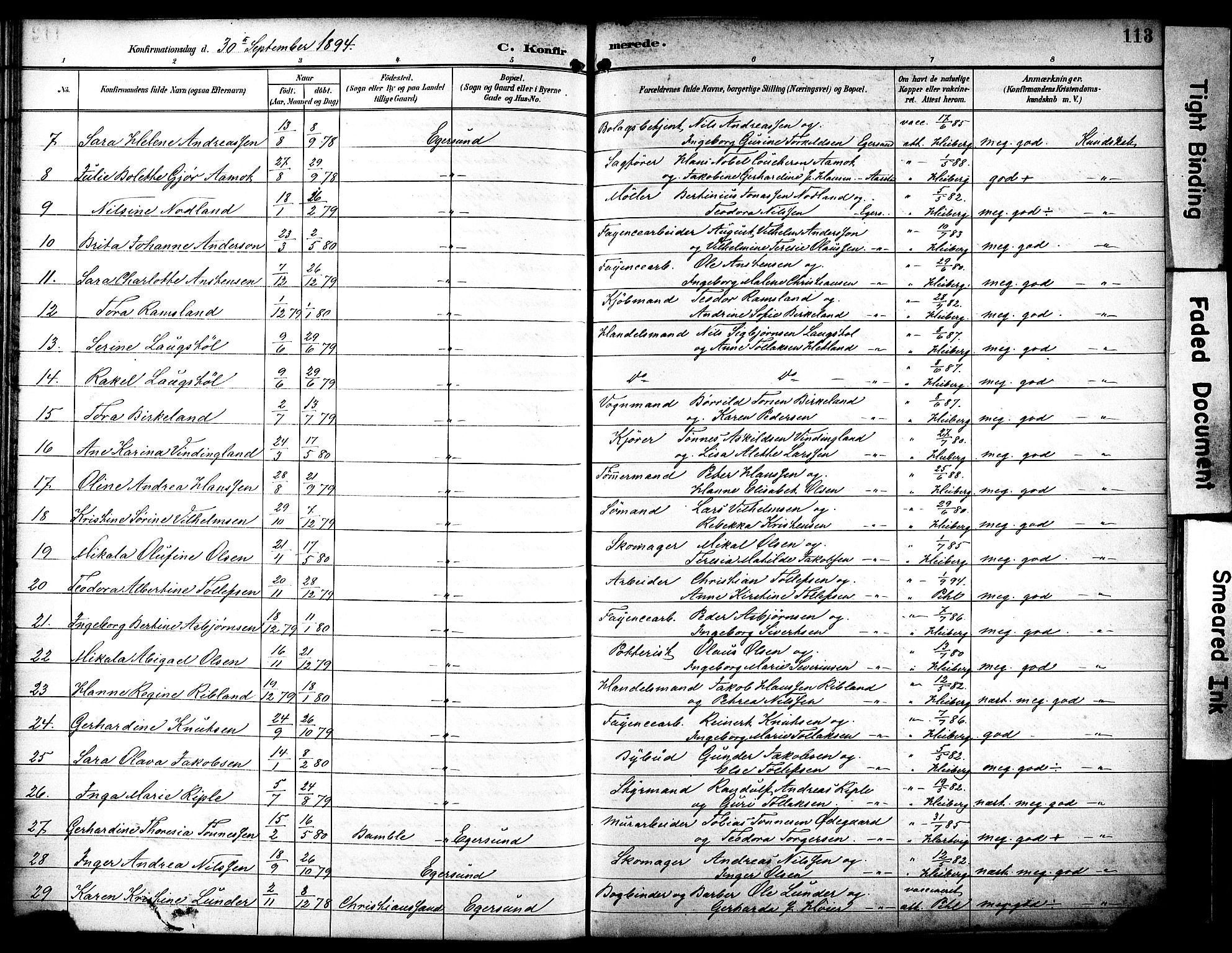 Eigersund sokneprestkontor, AV/SAST-A-101807/S08/L0019: Parish register (official) no. A 18, 1892-1905, p. 113