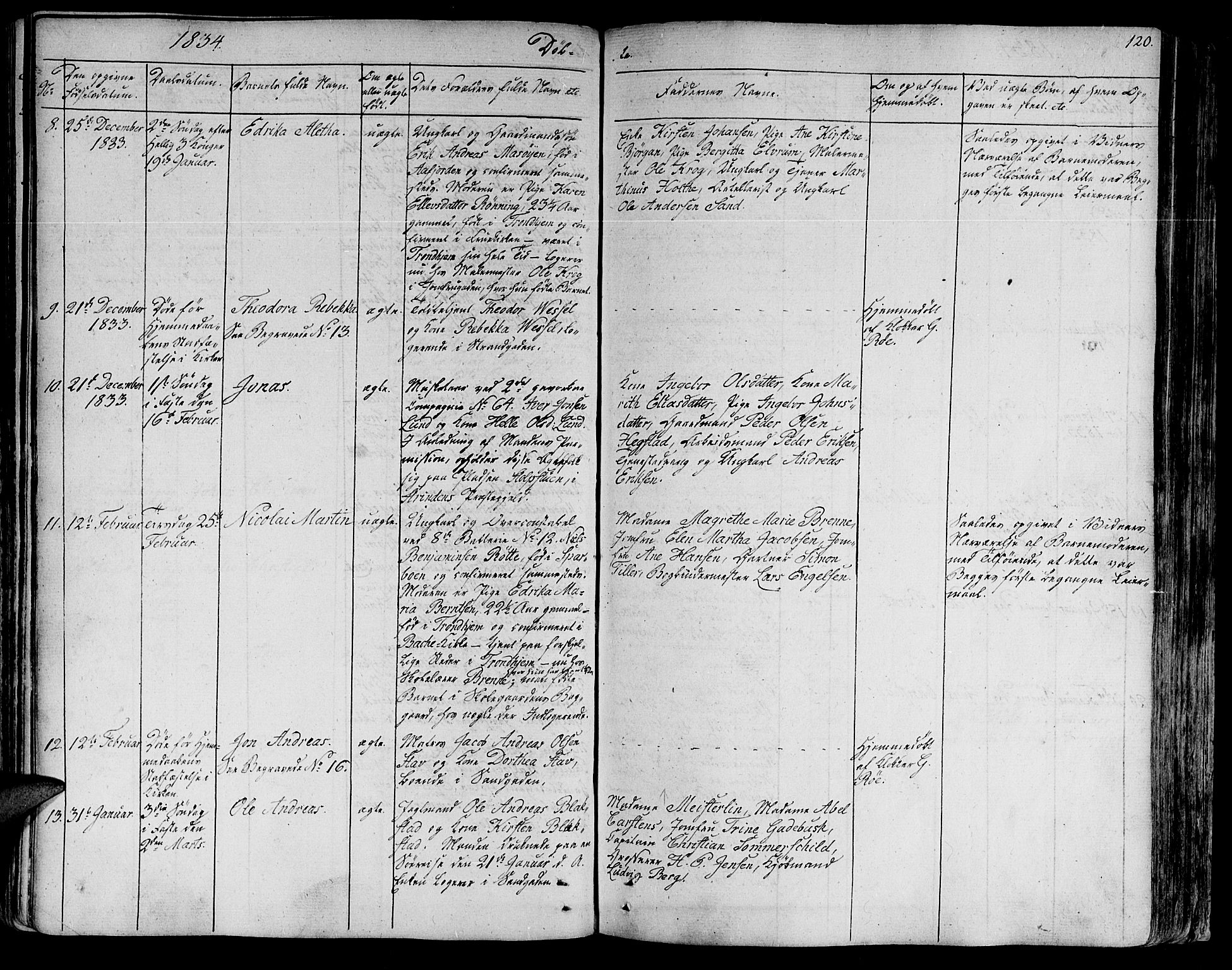 Ministerialprotokoller, klokkerbøker og fødselsregistre - Sør-Trøndelag, SAT/A-1456/602/L0108: Parish register (official) no. 602A06, 1821-1839, p. 120