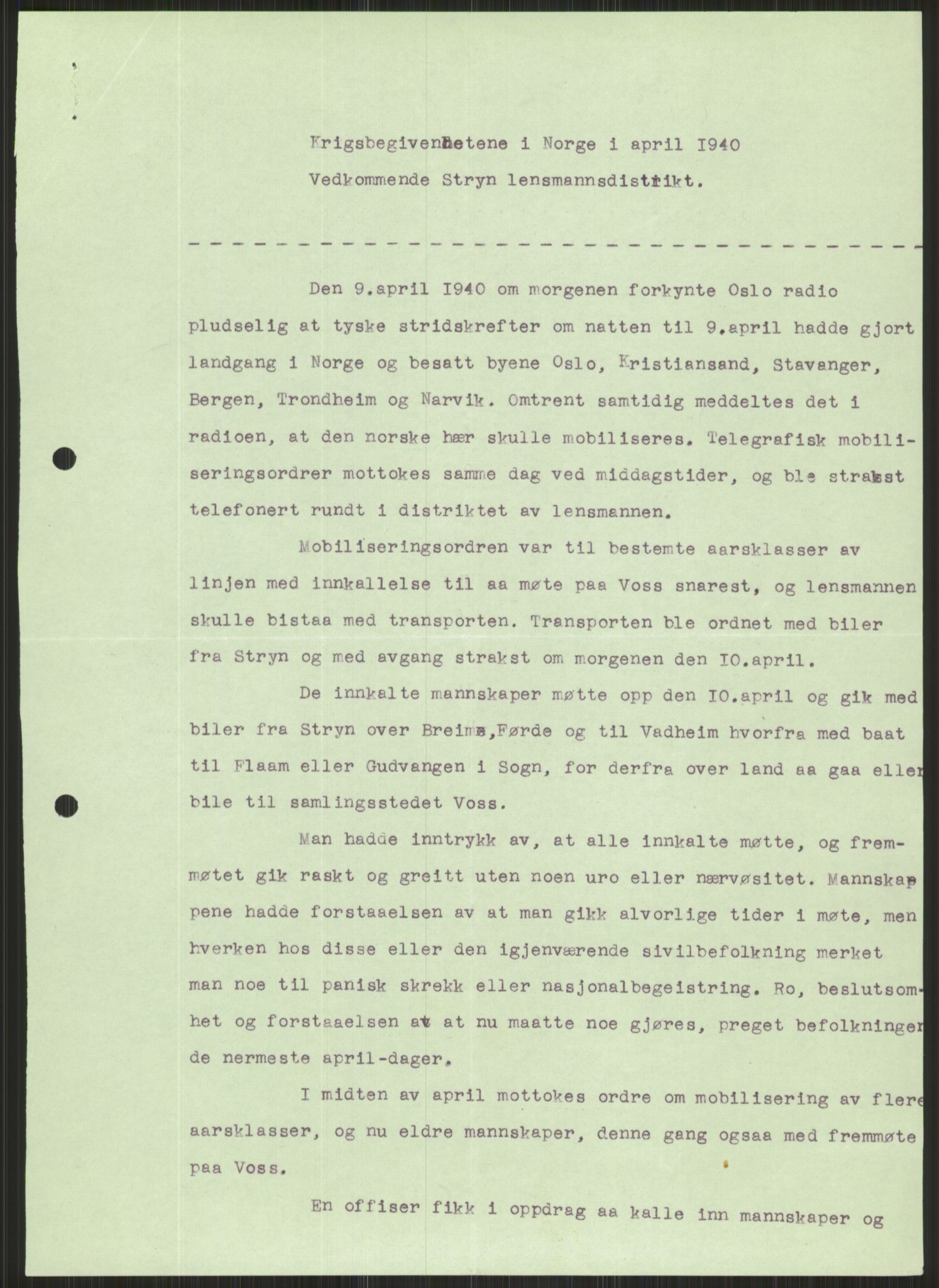 Forsvaret, Forsvarets krigshistoriske avdeling, AV/RA-RAFA-2017/Y/Ya/L0015: II-C-11-31 - Fylkesmenn.  Rapporter om krigsbegivenhetene 1940., 1940, p. 572