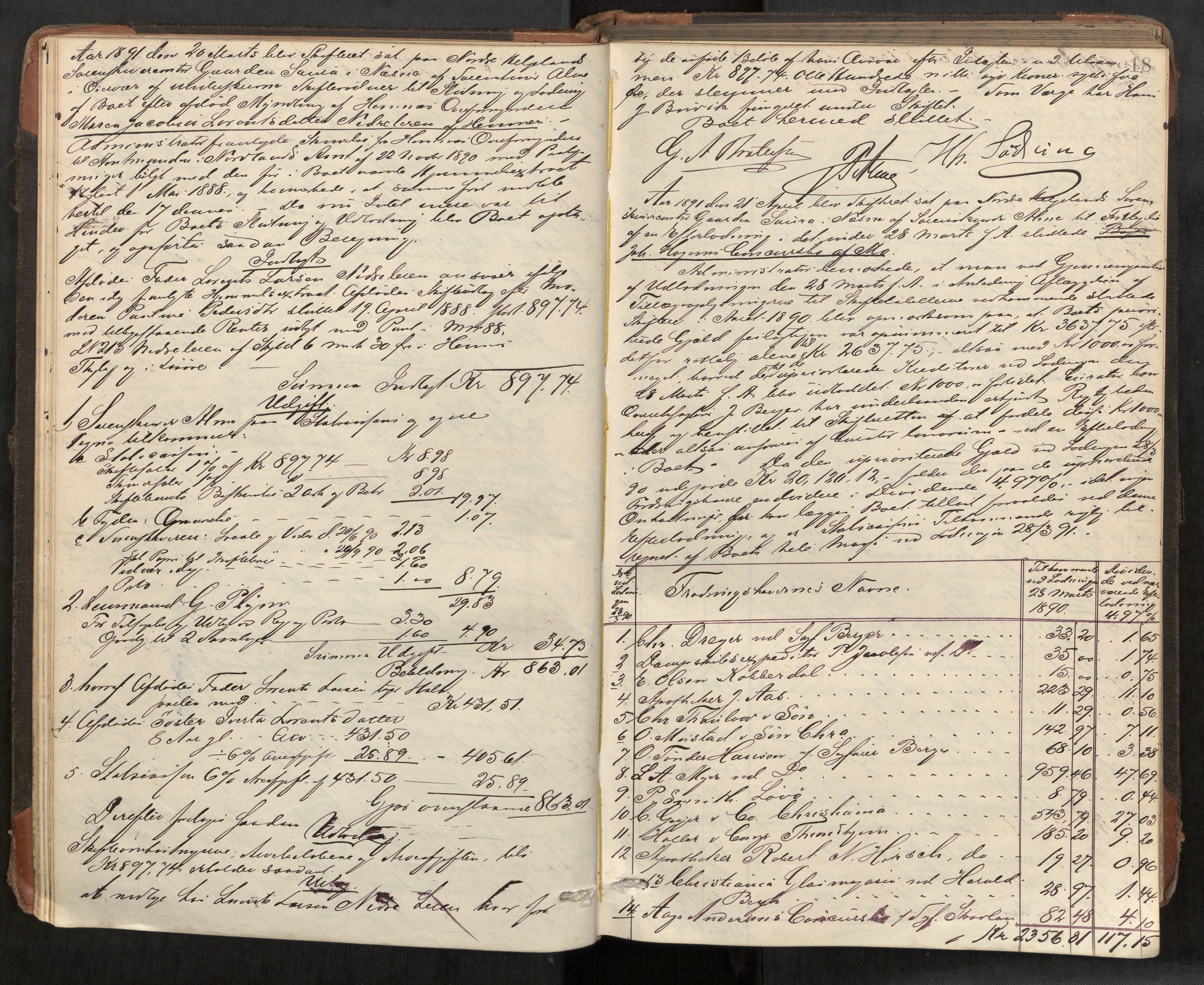 Rana sorenskriveri , AV/SAT-A-1108/1/3/3A/L0006: Skifteslutningsprotokoll, 1891-1896, p. 18
