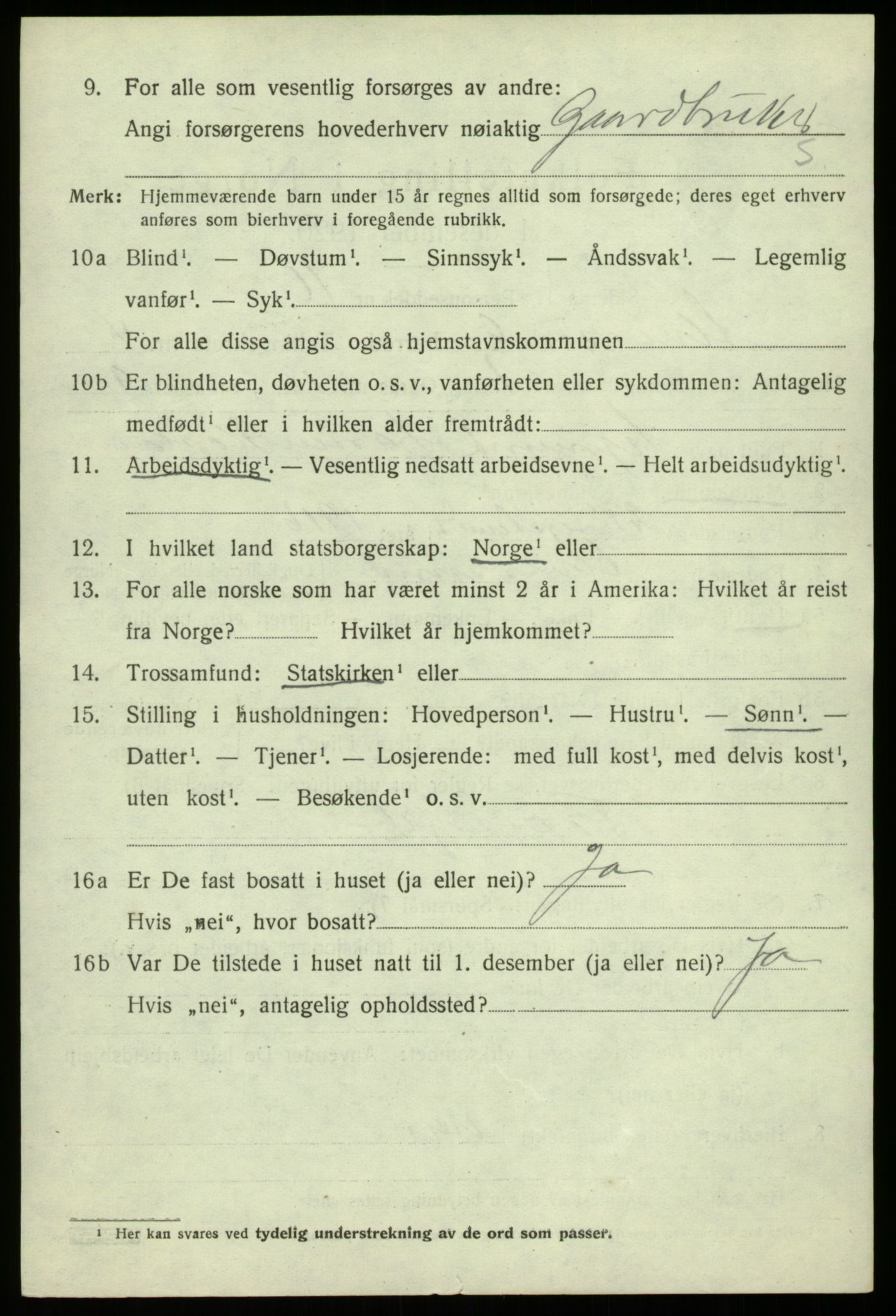 SAB, 1920 census for Alversund, 1920, p. 2677