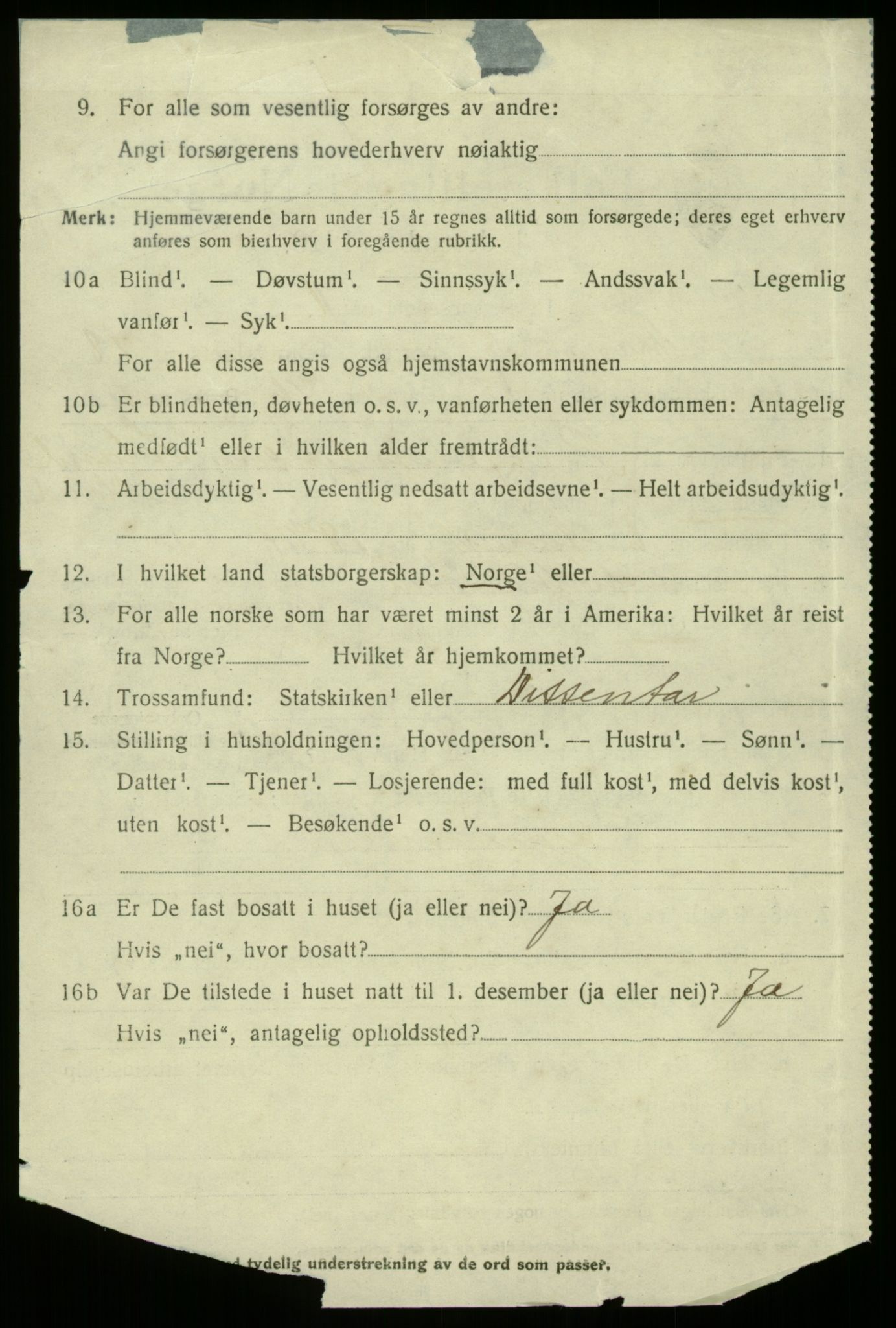 SAB, 1920 census for Manger, 1920, p. 10109